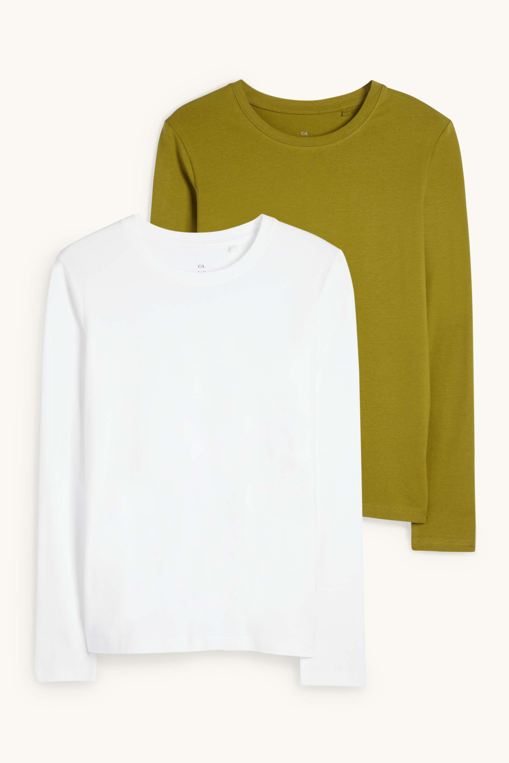Multipack of 2 - long sleeve top dark green / white