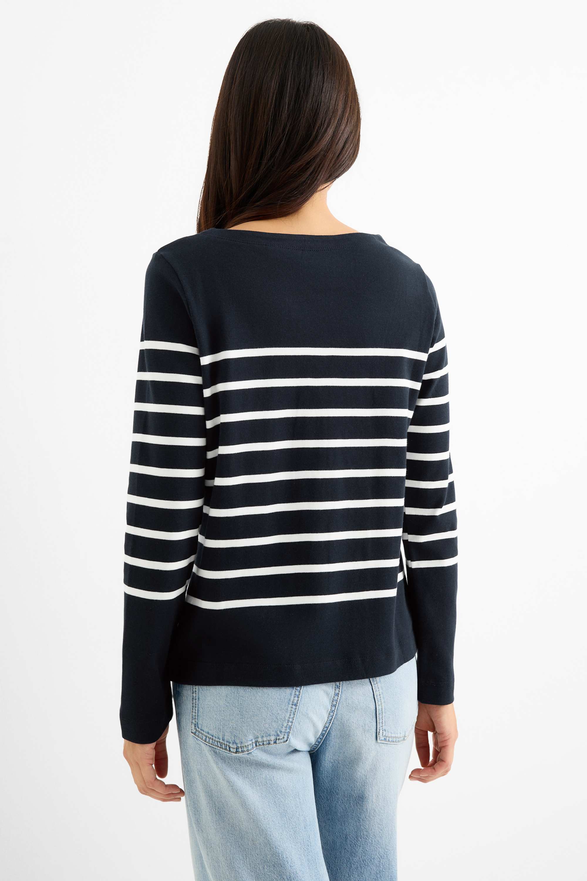 Multipack of 2 - long sleeve top dark blue / white