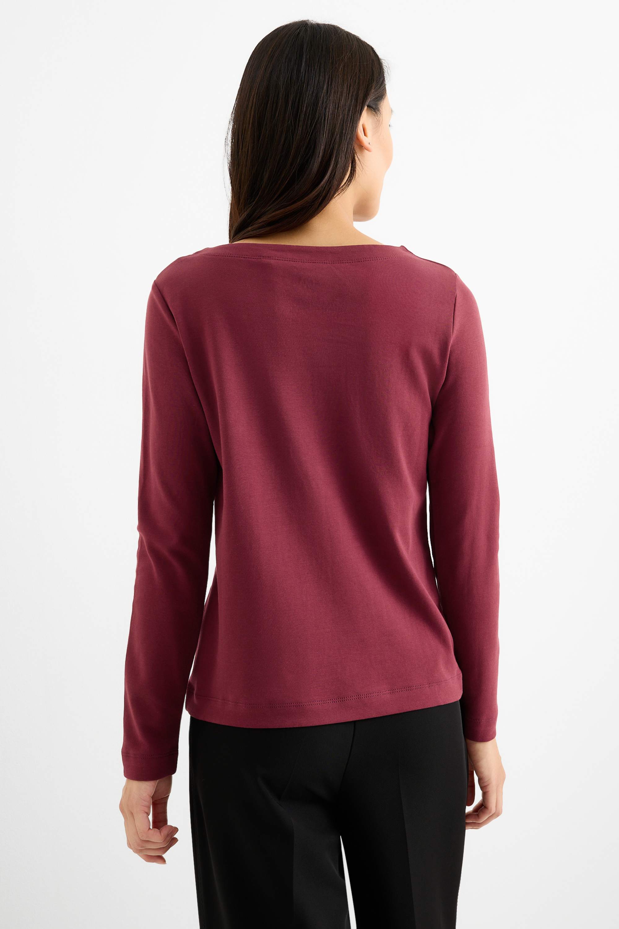 Multipack of 2 - long sleeve top bordeaux / black