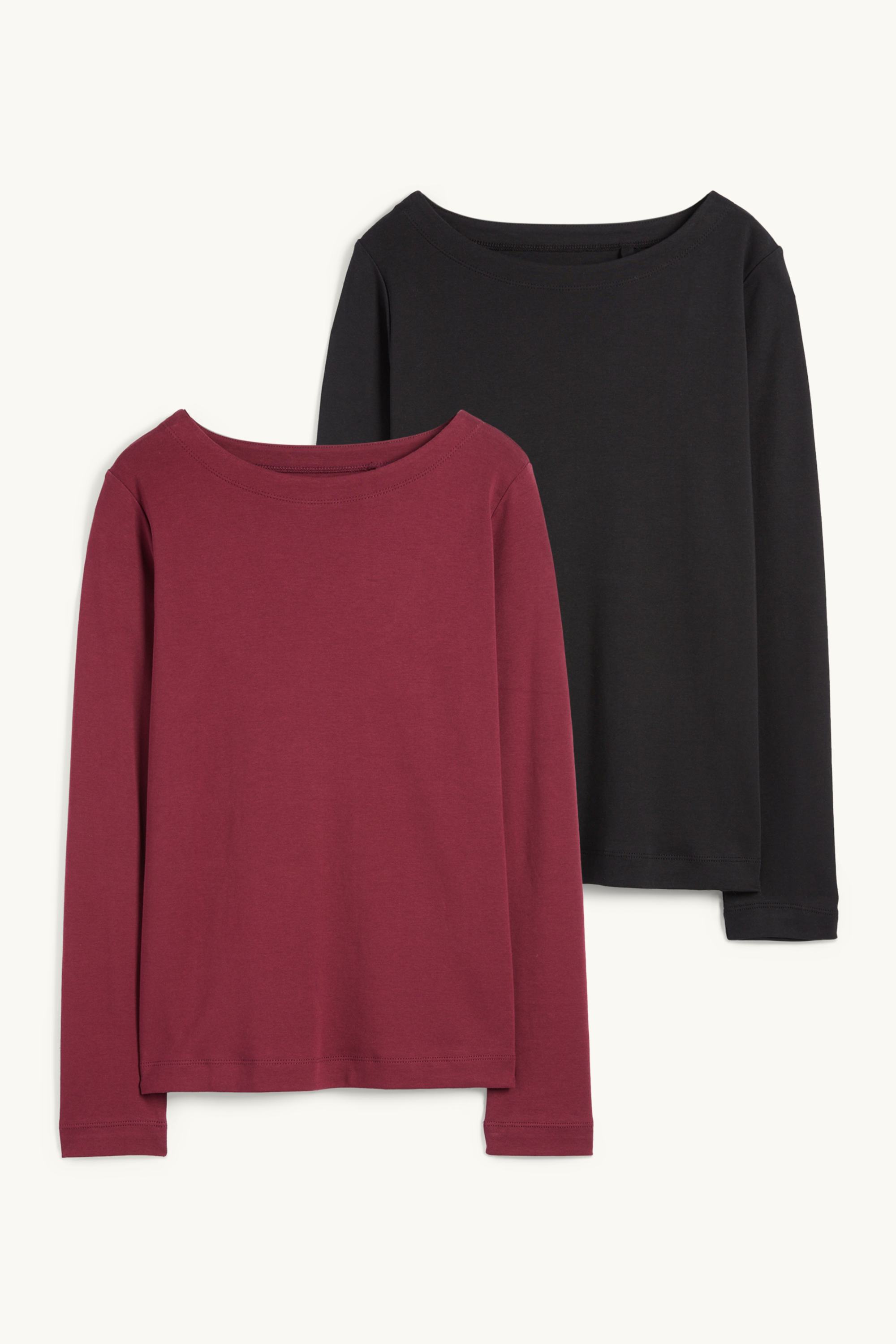 Multipack of 2 - long sleeve top bordeaux / black