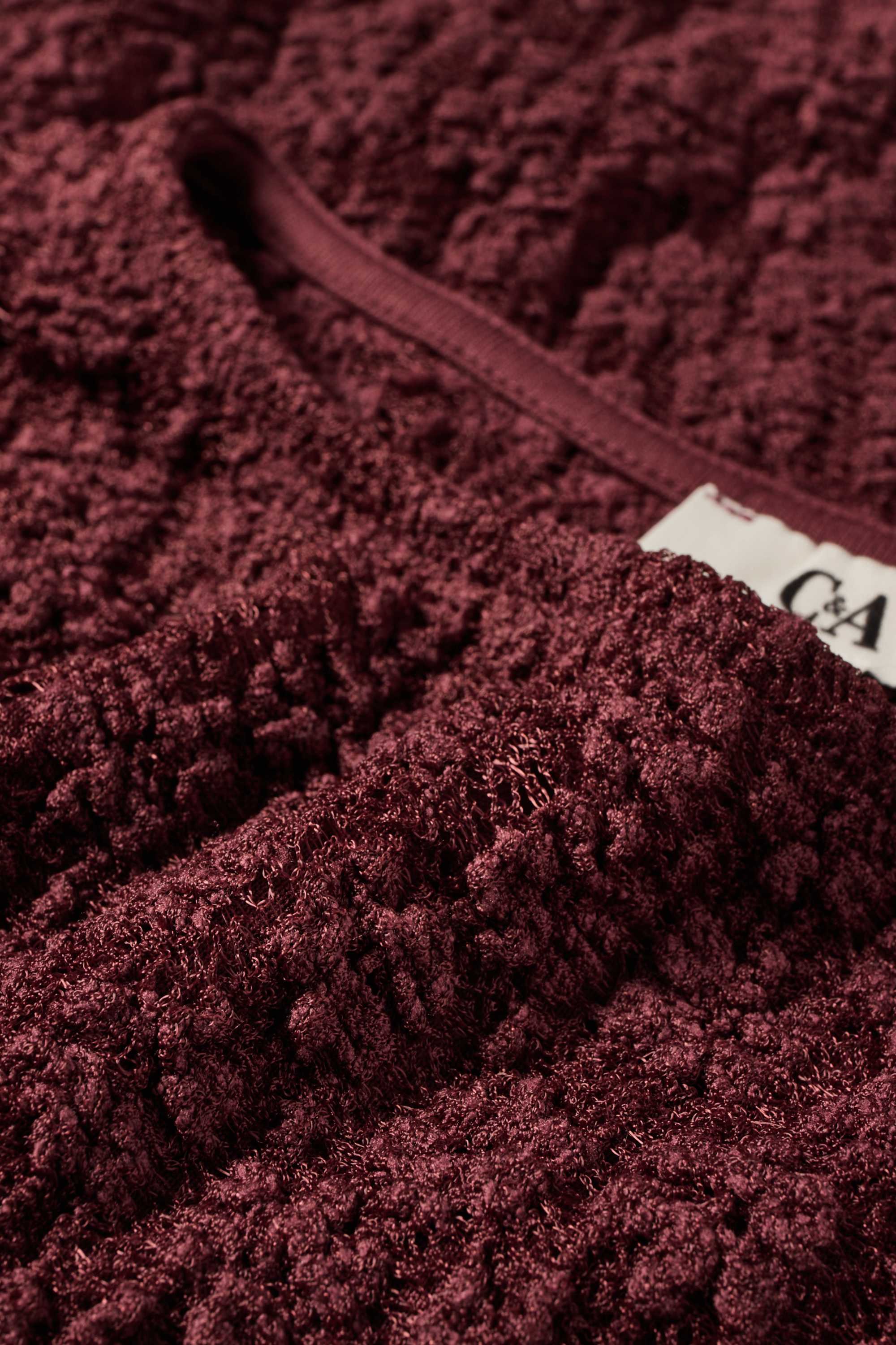 Cropped long sleeve lace top - slim fit bordeaux