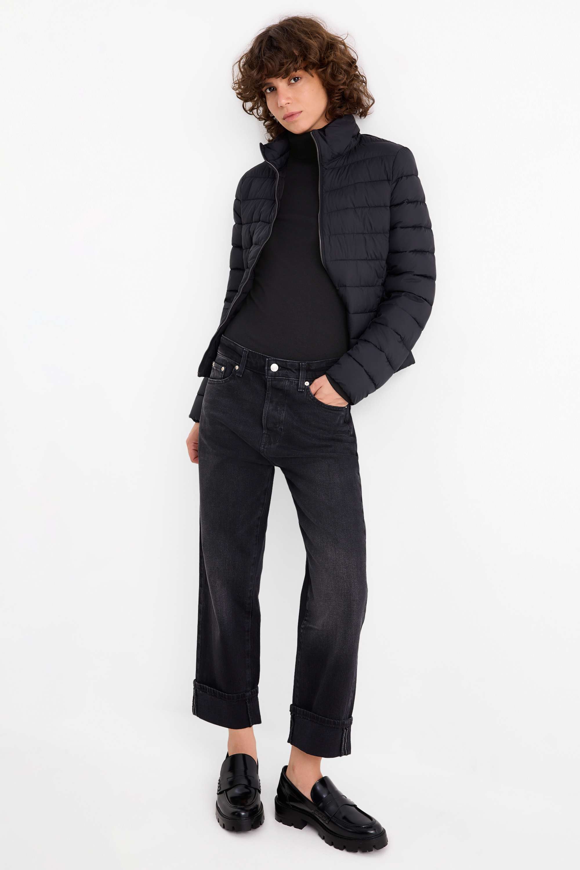 Multipack of 2 - turtleneck top - ribbed black