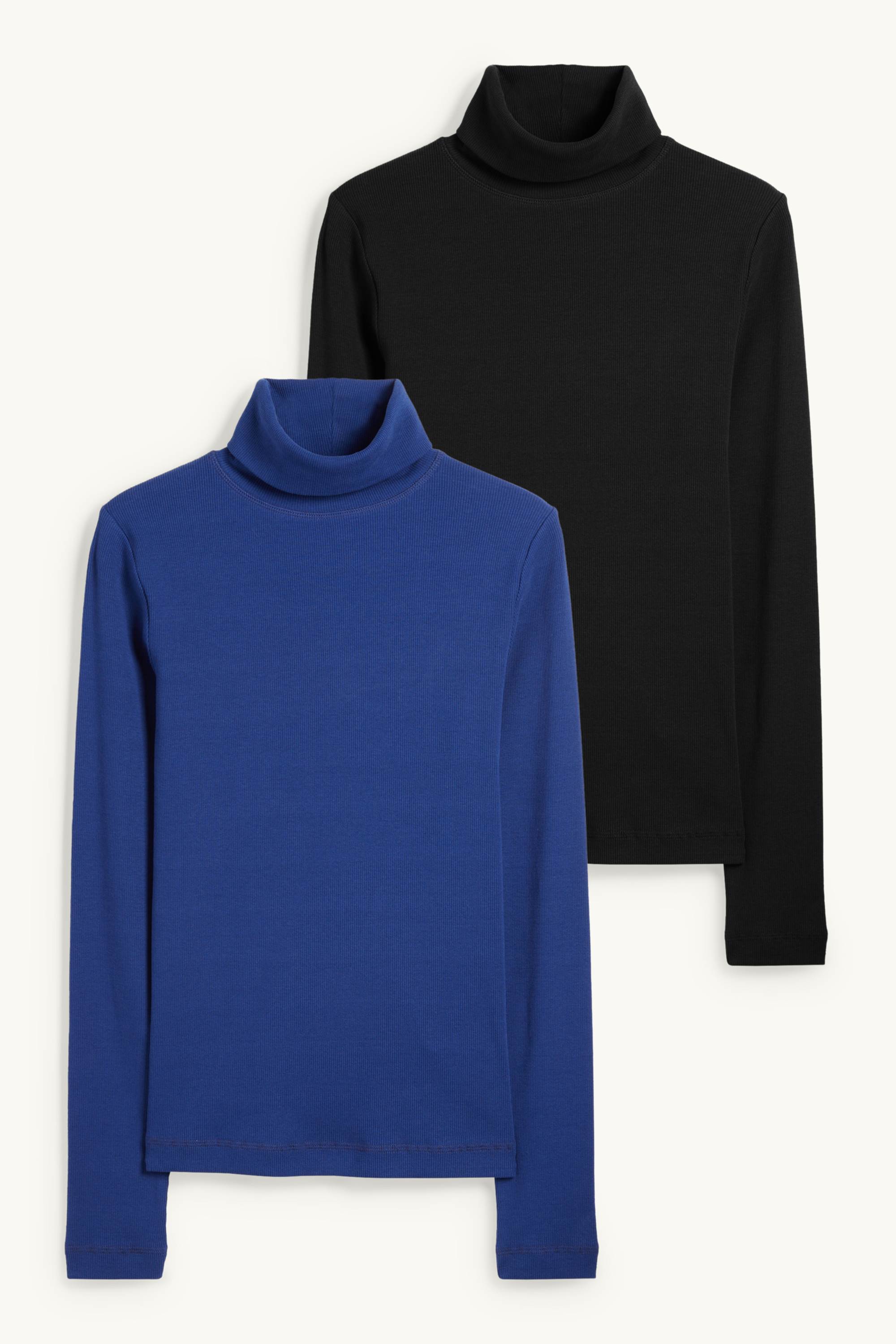 Multipack of 2 - turtleneck top - ribbed blue / black