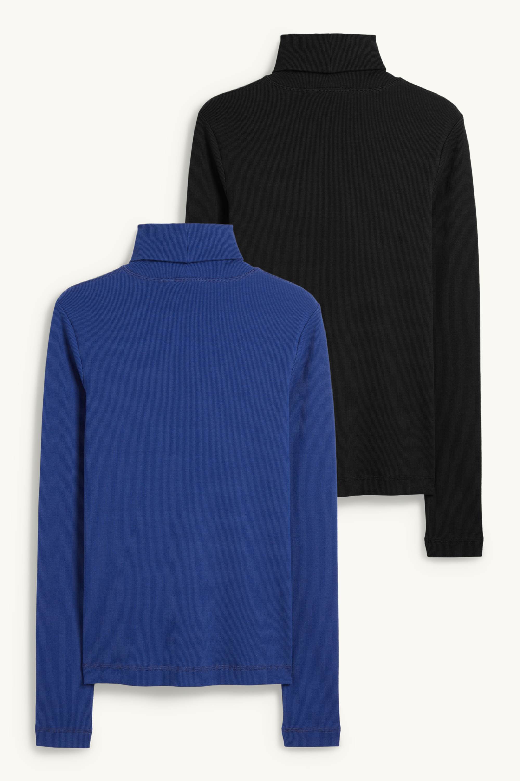 Multipack of 2 - turtleneck top - ribbed blue / black