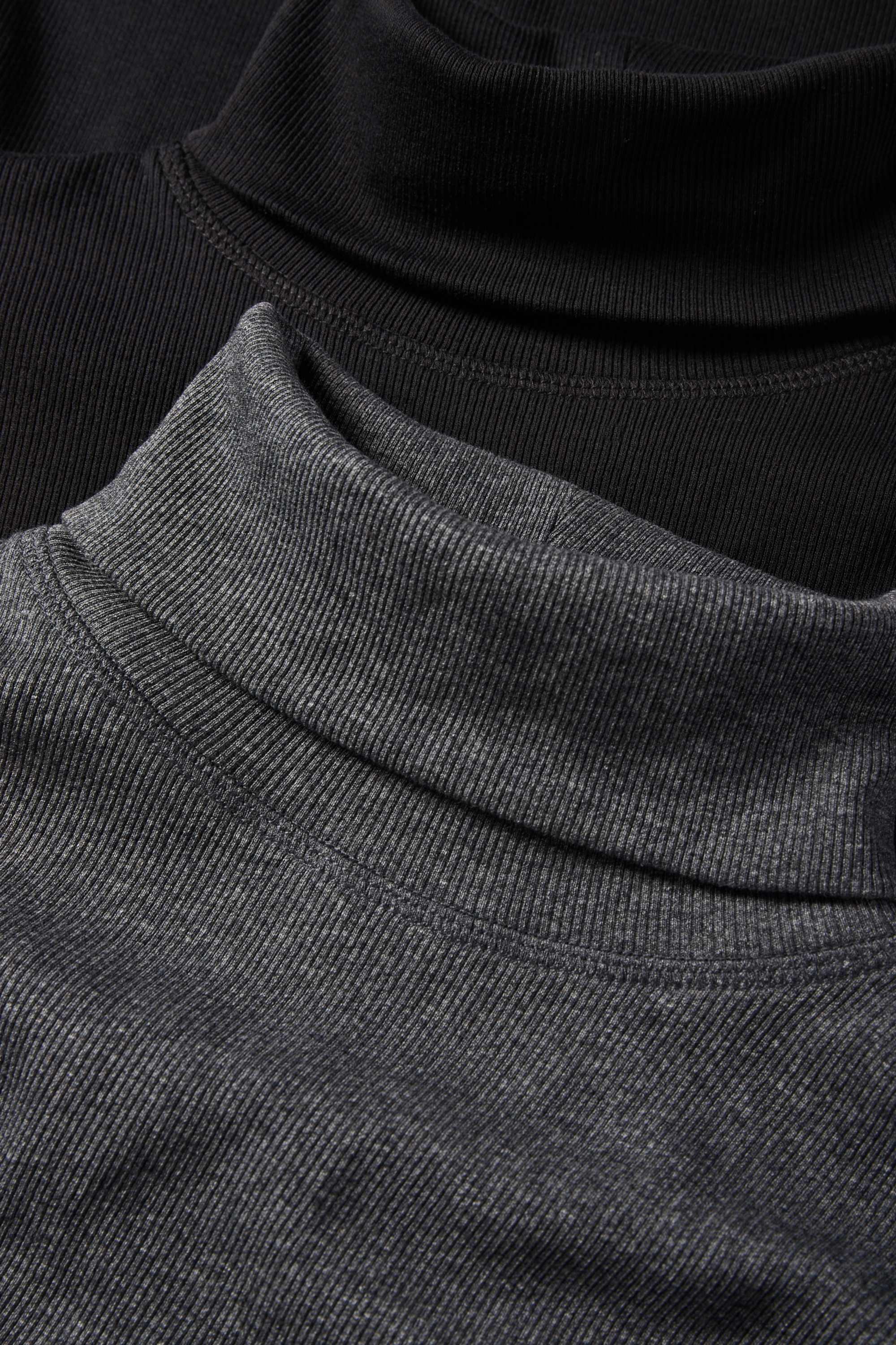 Multipack of 2 - turtleneck top - ribbed dark gray