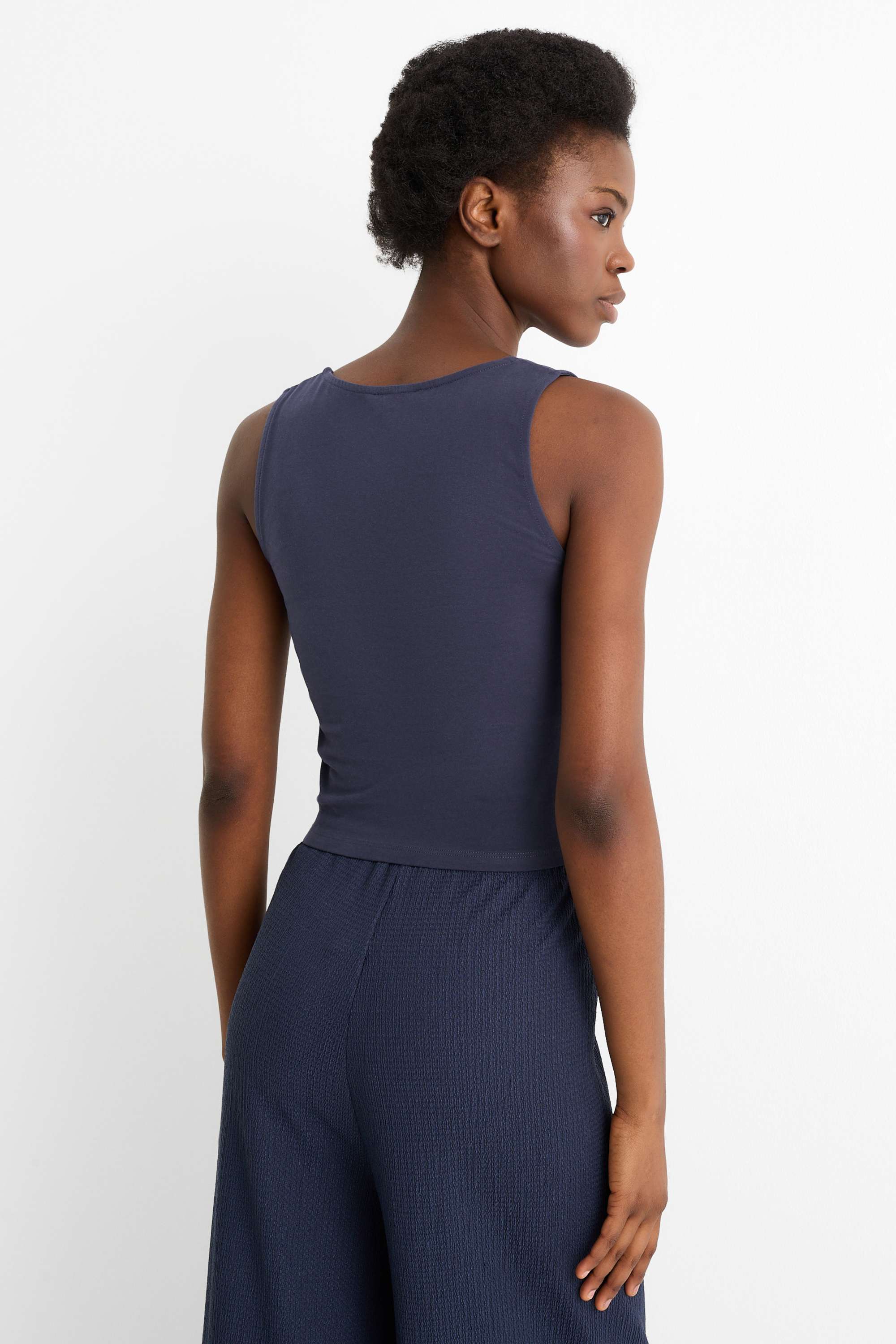 Cropped top dark blue