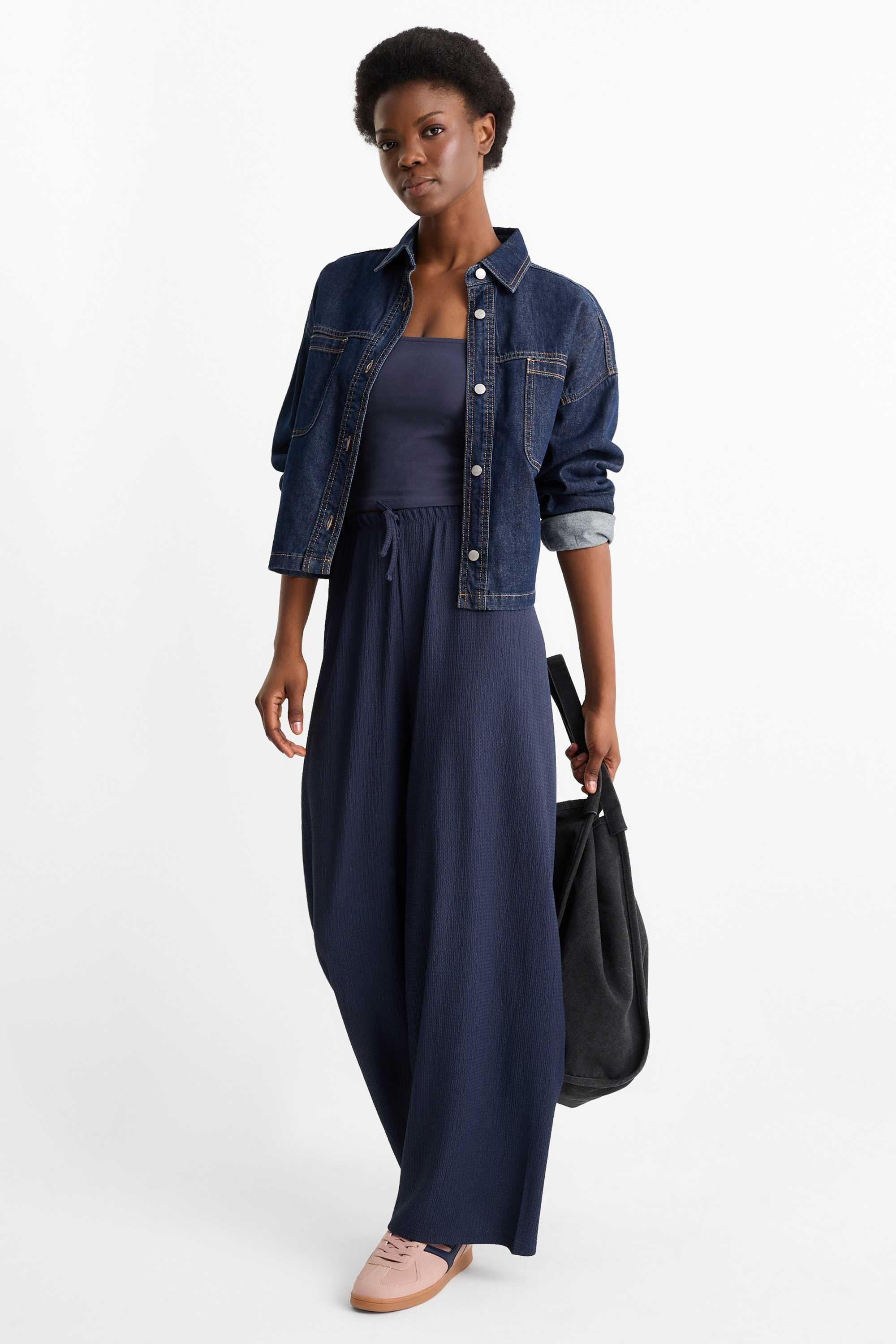 Cropped top dark blue