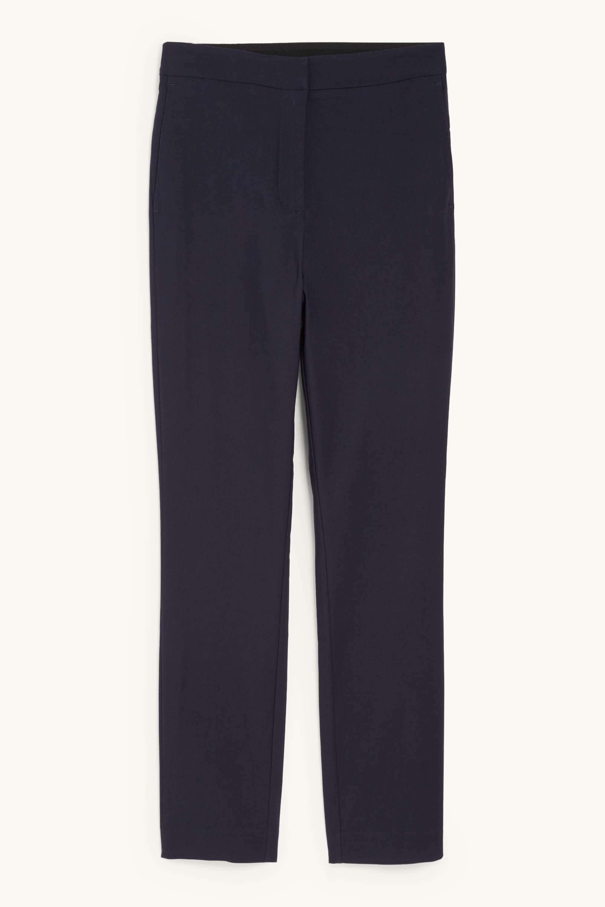 Cloth trousers - mid-rise waist - tapered fit dark blue