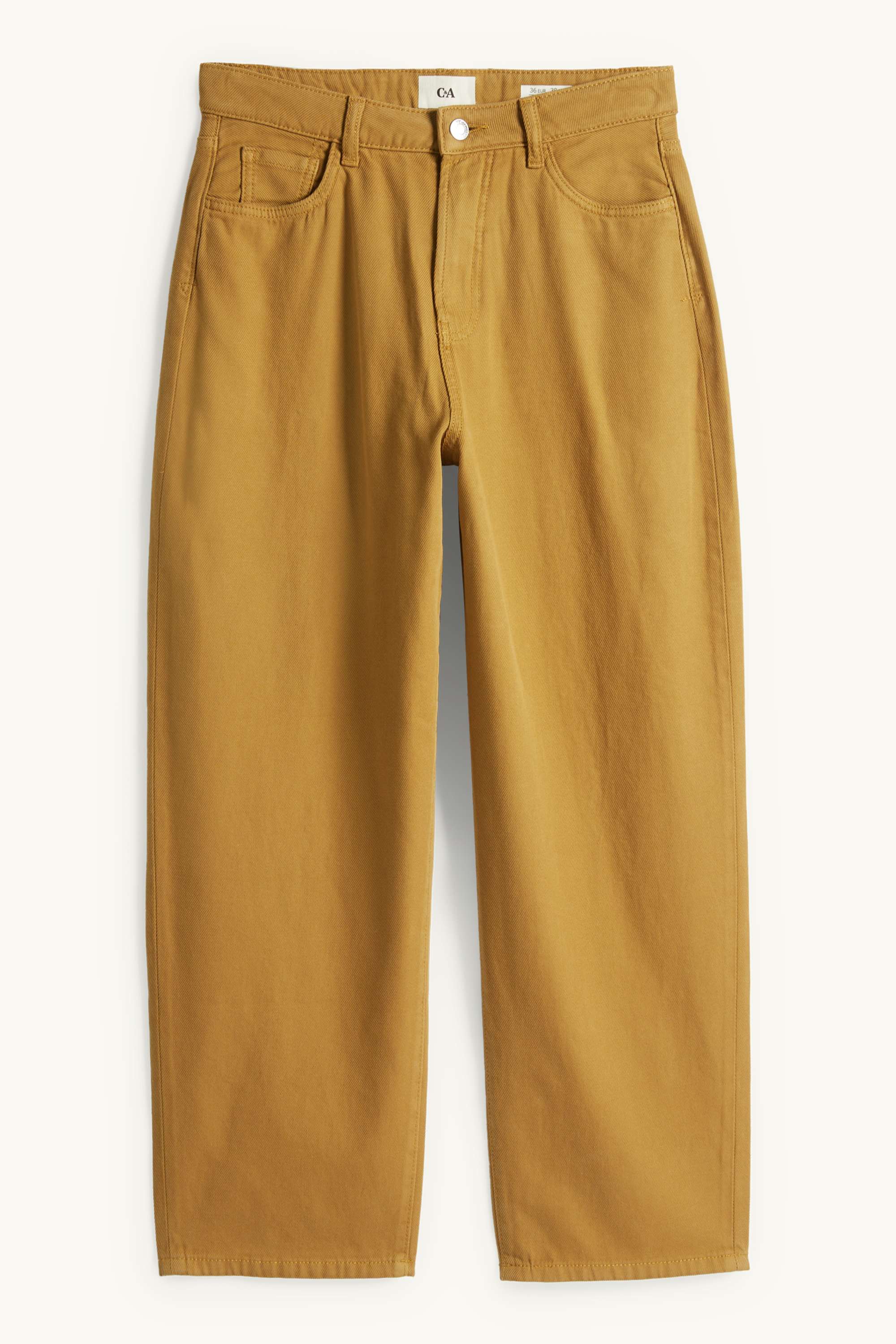 Cloth trousers - high waist - barrel leg brown