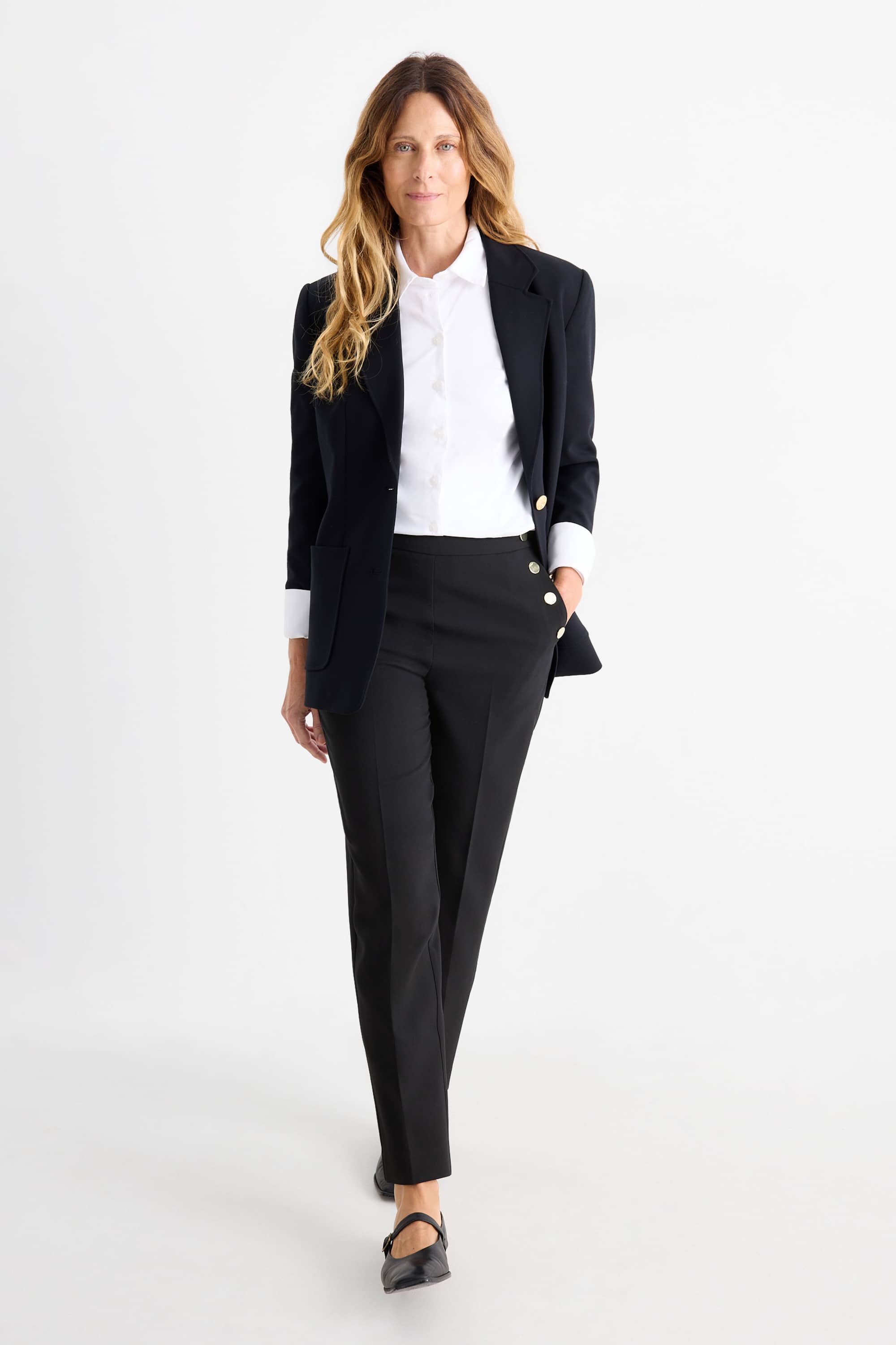 Cloth trousers - high waist - tapered fit black
