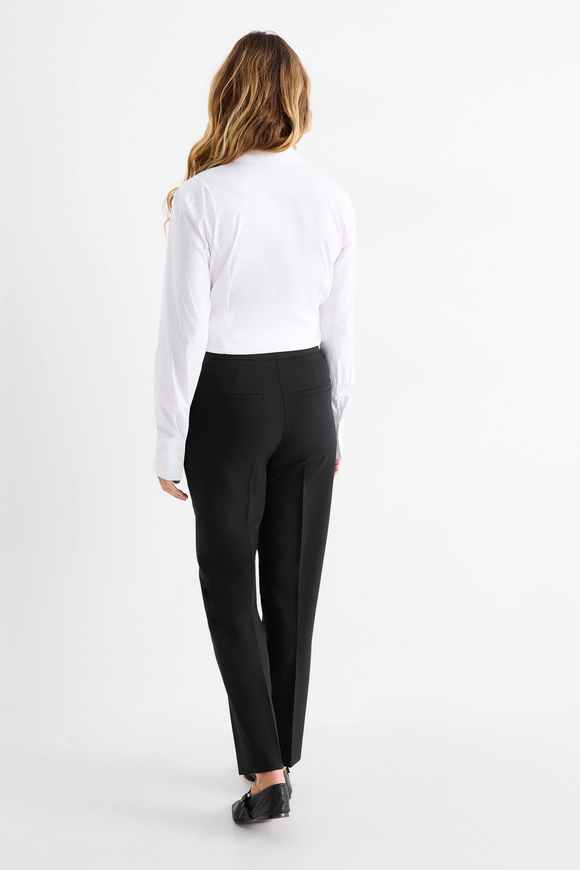 Cloth trousers - high waist - tapered fit black