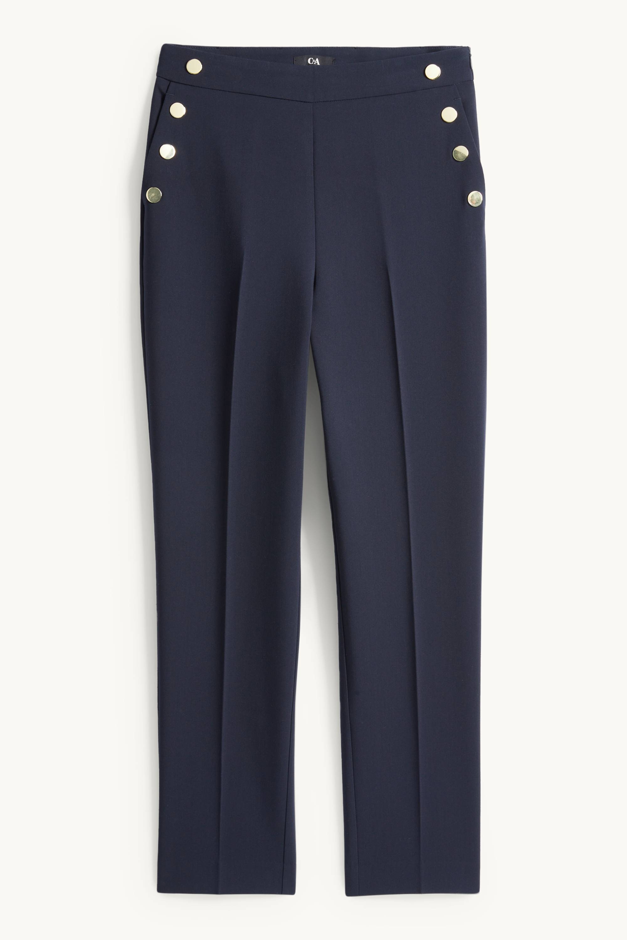 Cloth trousers - high waist - tapered fit dark blue