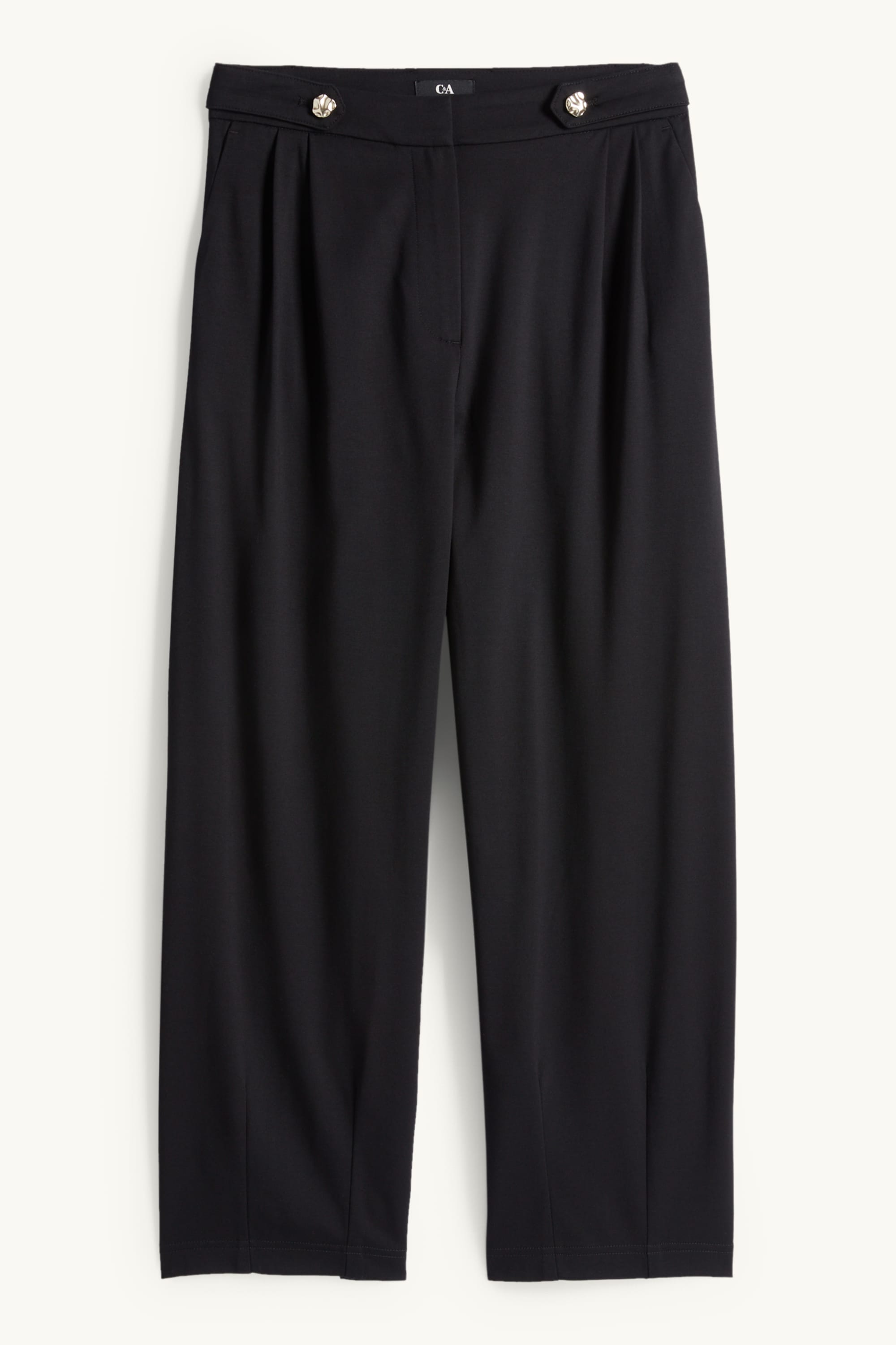 Jersey trousers - high waist - barrel leg black