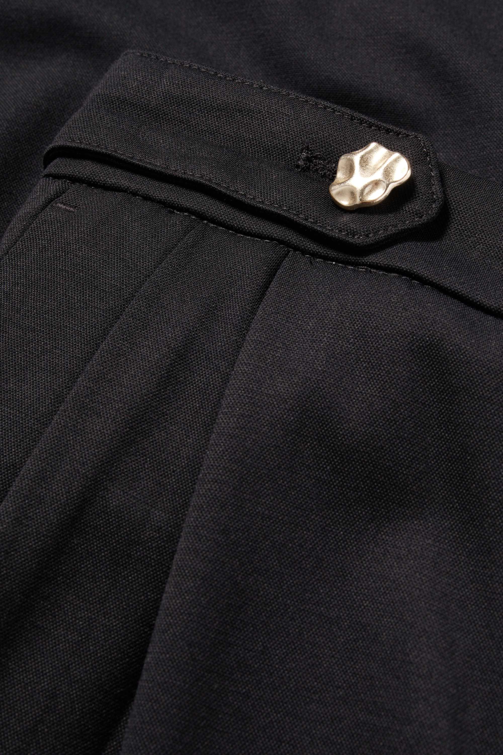 Jersey trousers - high waist - barrel leg black
