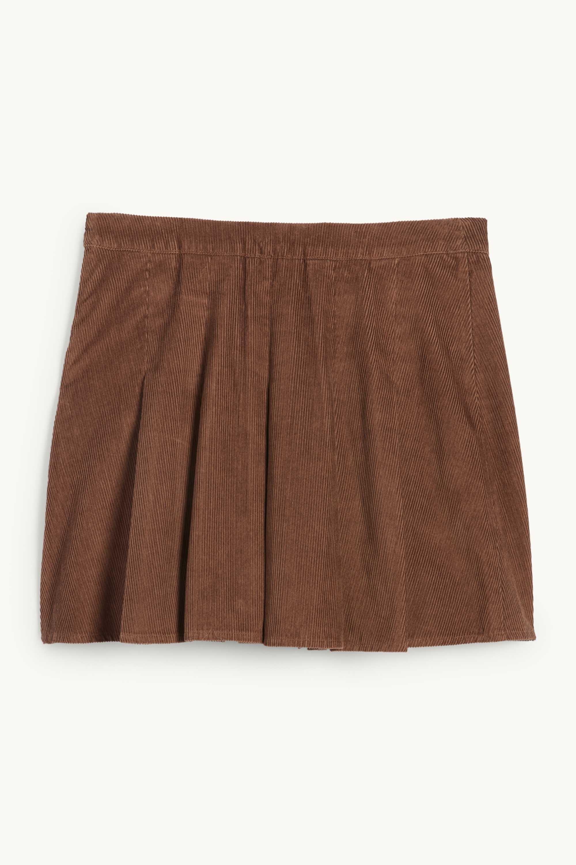 Corduroy pleated skirt brown