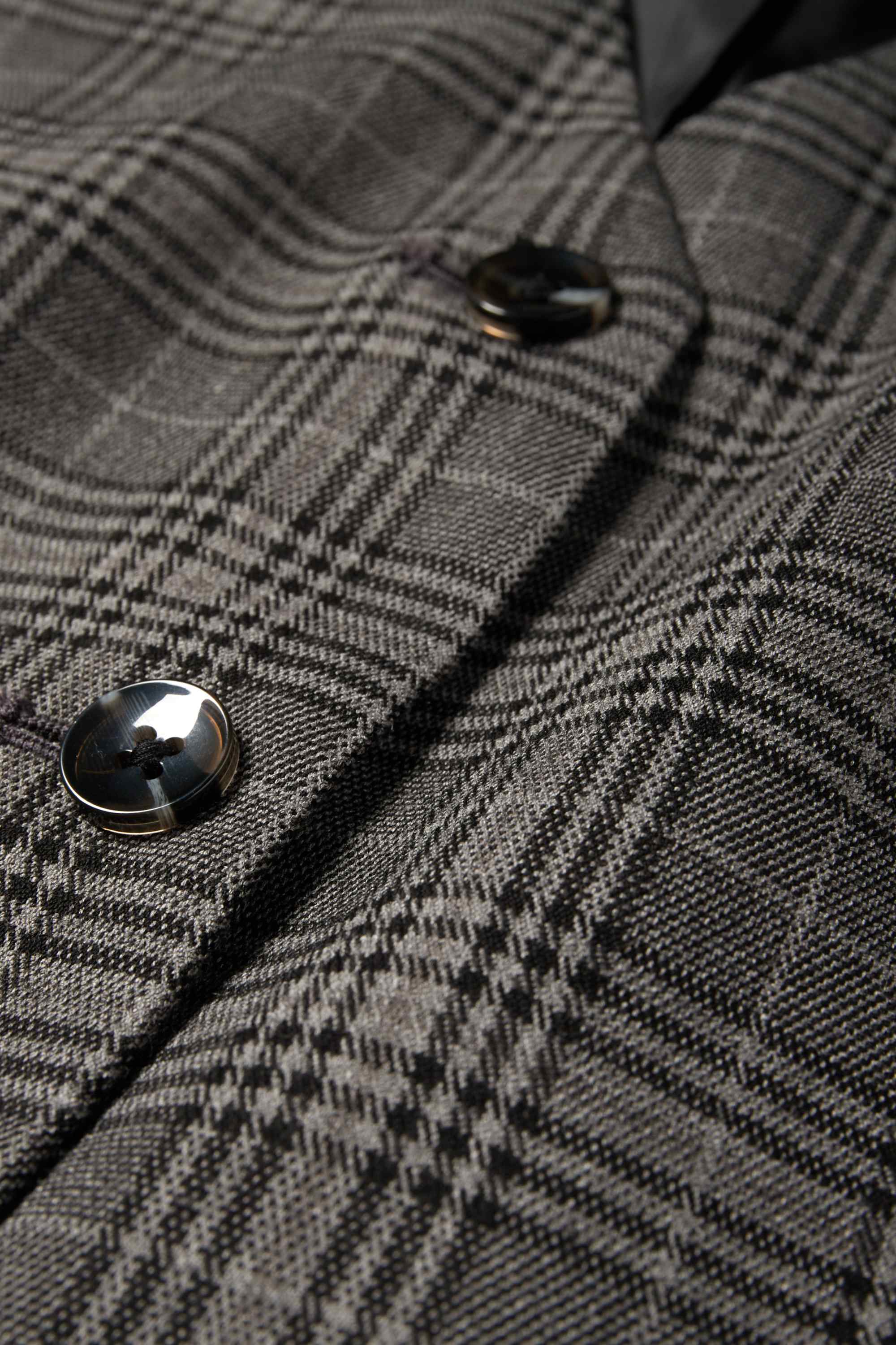 Waistcoat - fitted - check dark gray