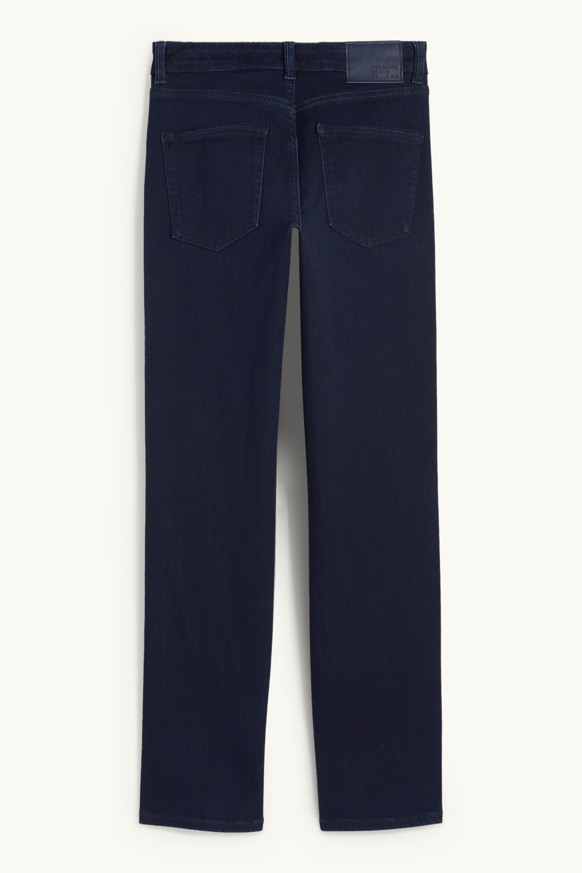 Straight jeans - mid-rise waist denim-dark blue