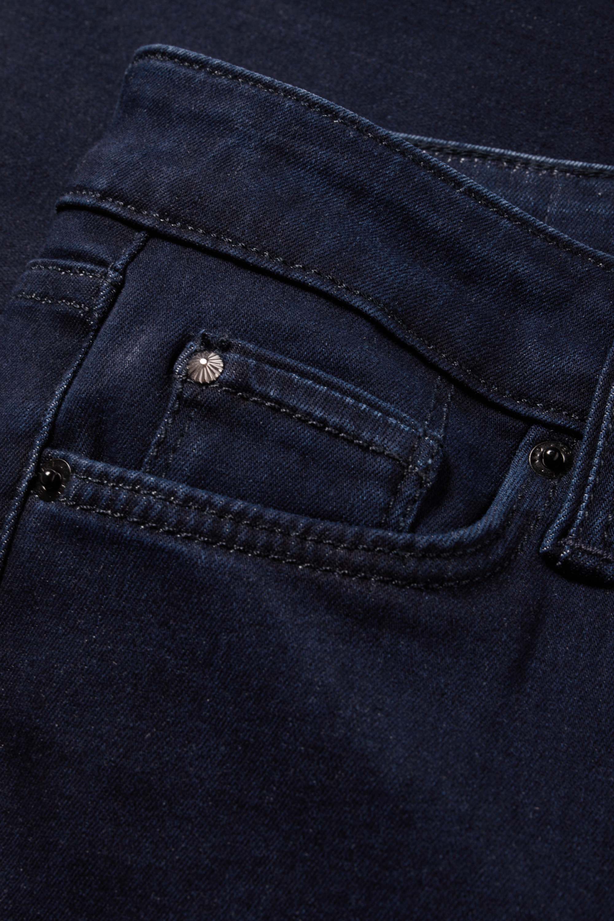Straight jeans - mid-rise waist denim-dark blue