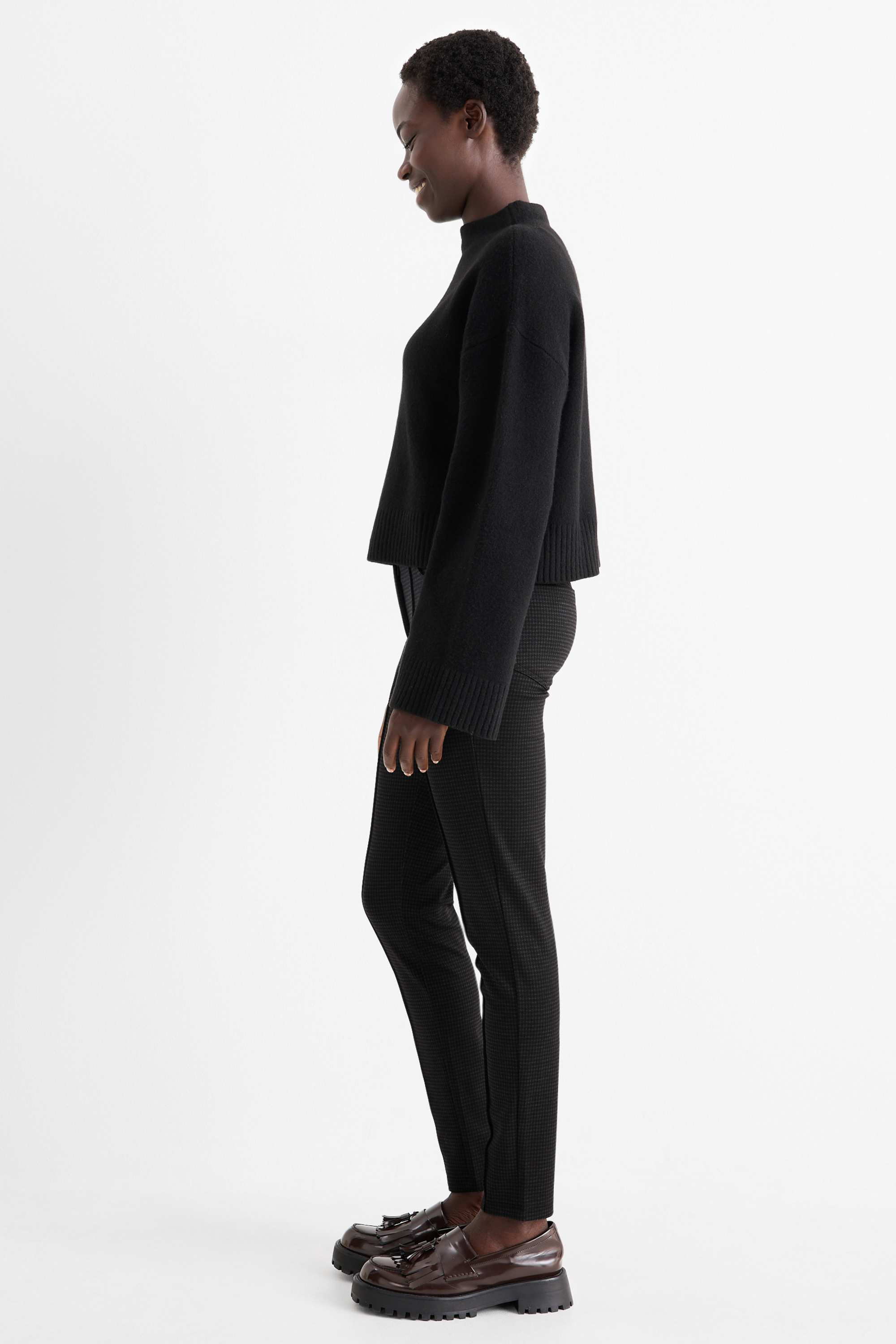 Leggings - check dark gray