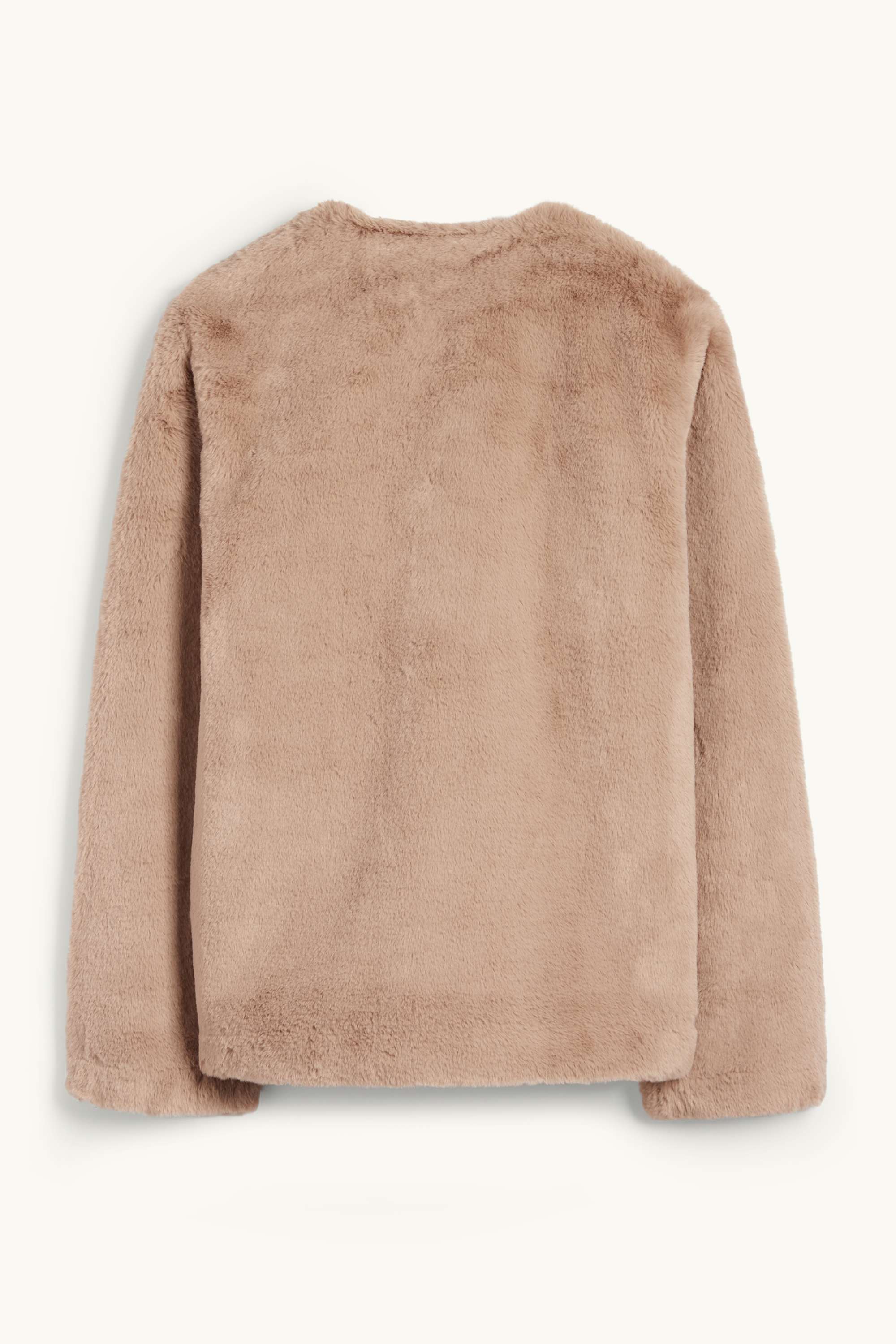 Faux fur jacket brown