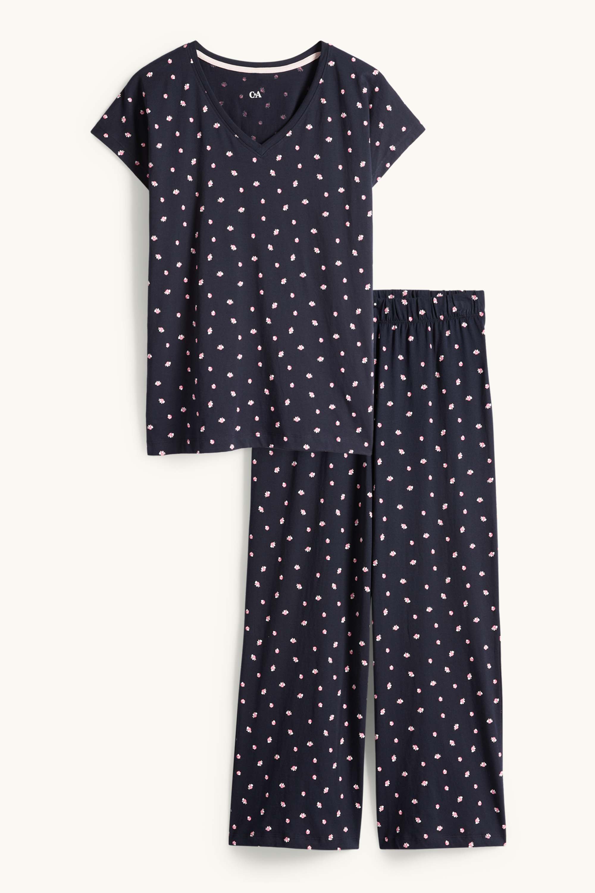 Pyjamas - floral dark blue