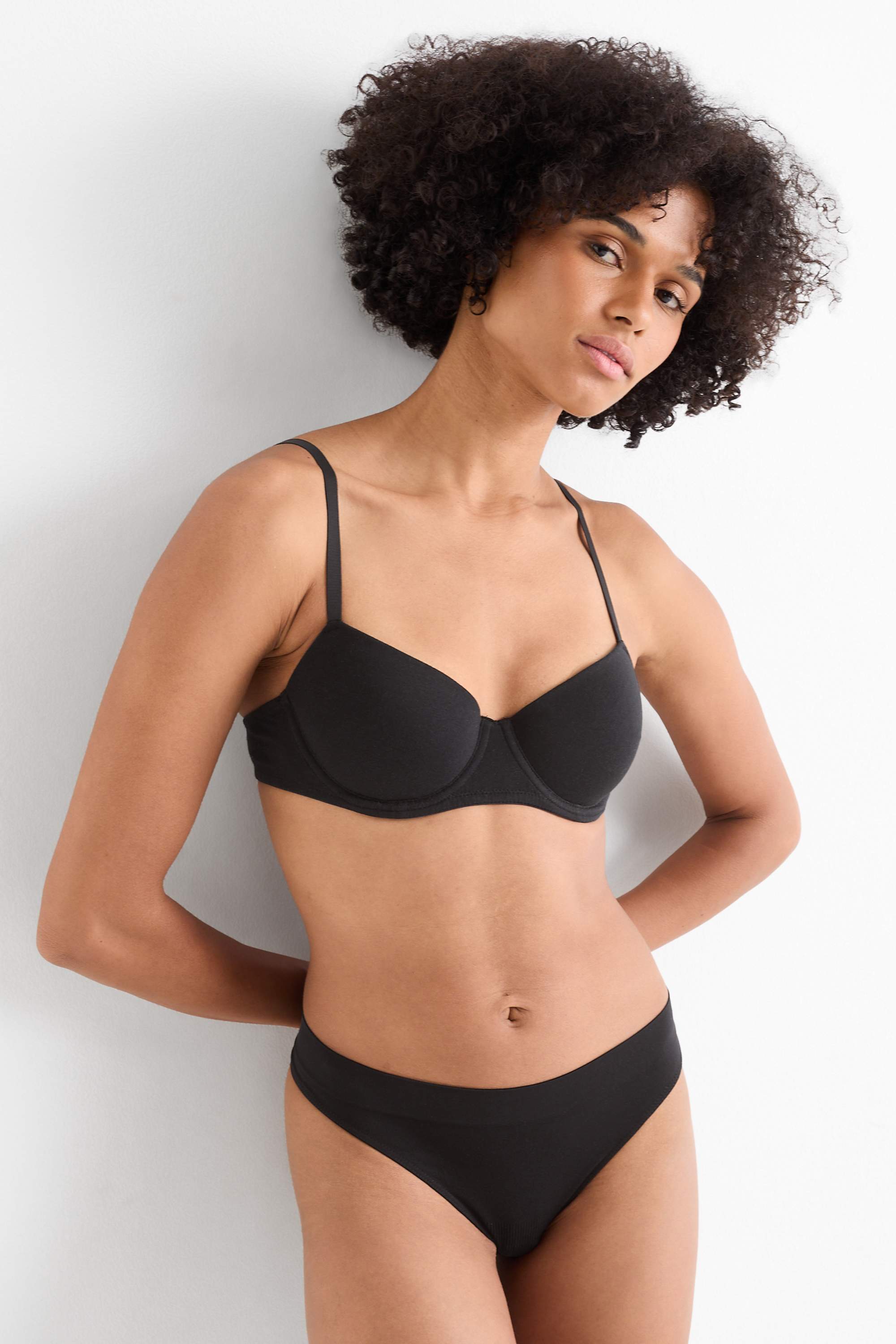 Multipack of 3 - thong - seamless black