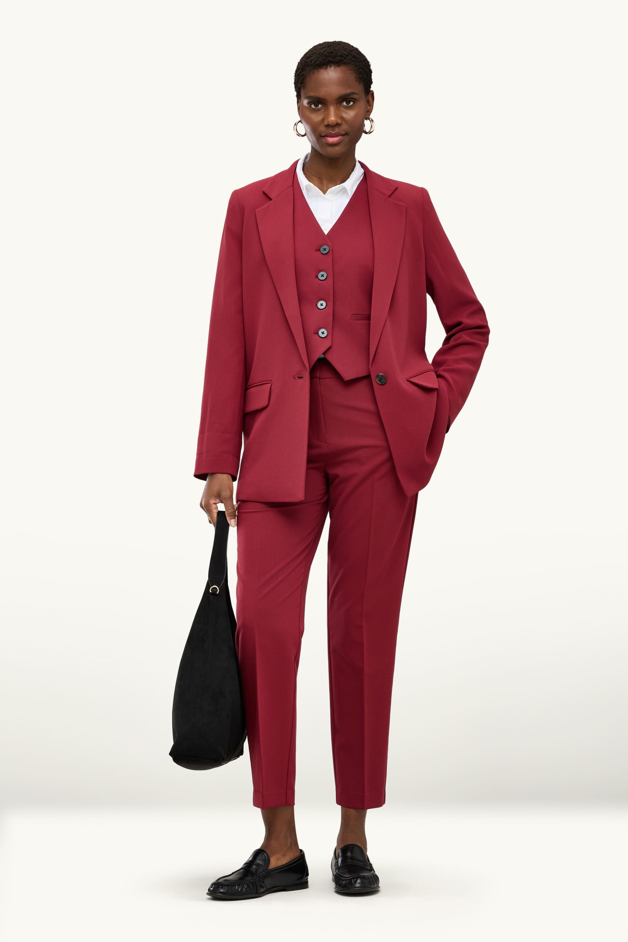 Business waistcoat - regular fit dark red