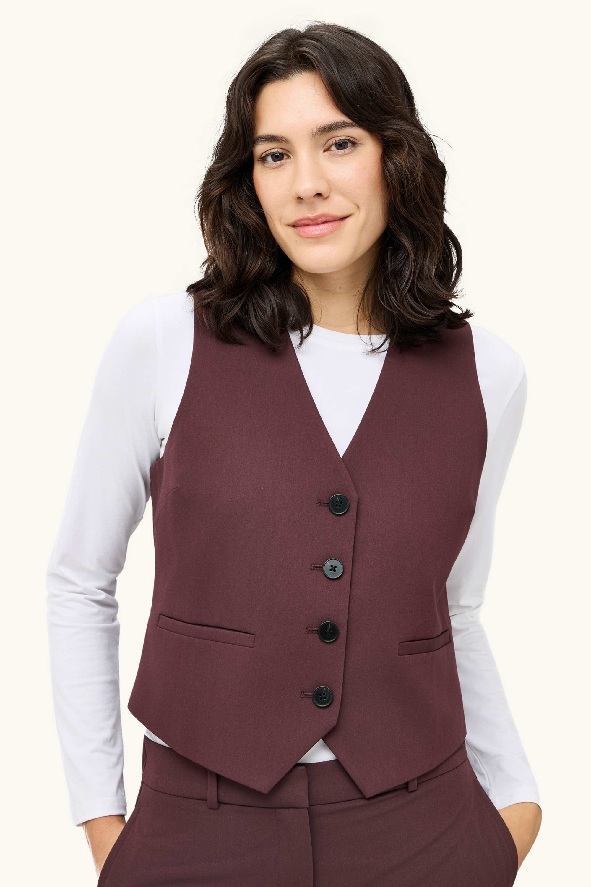 Business waistcoat - regular fit bordeaux