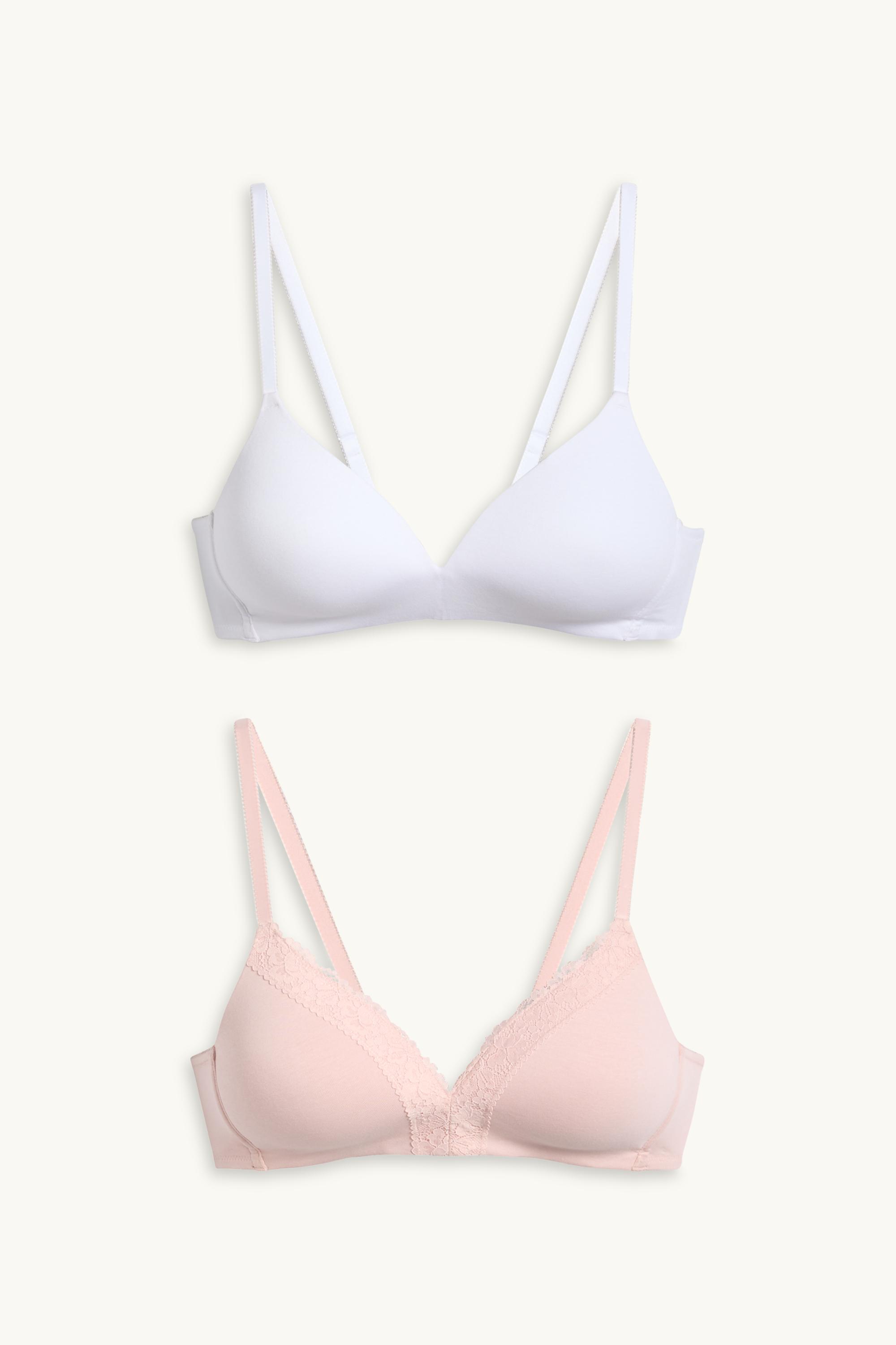 Multipack of 2 - non-wired bra - padded white / rose