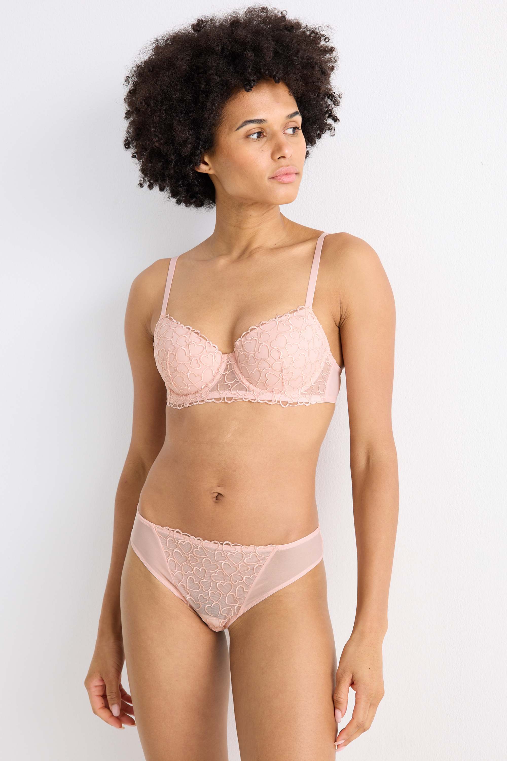Underwire bra - DEMI - padded rose