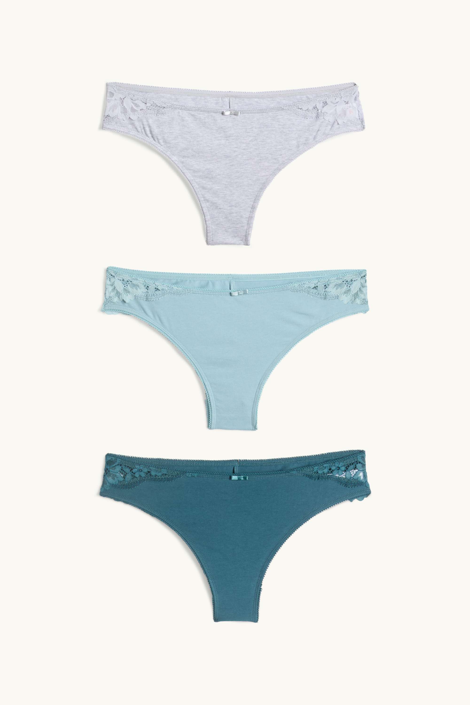 Multipack of 3 - Brazilian knickers white / turquoise