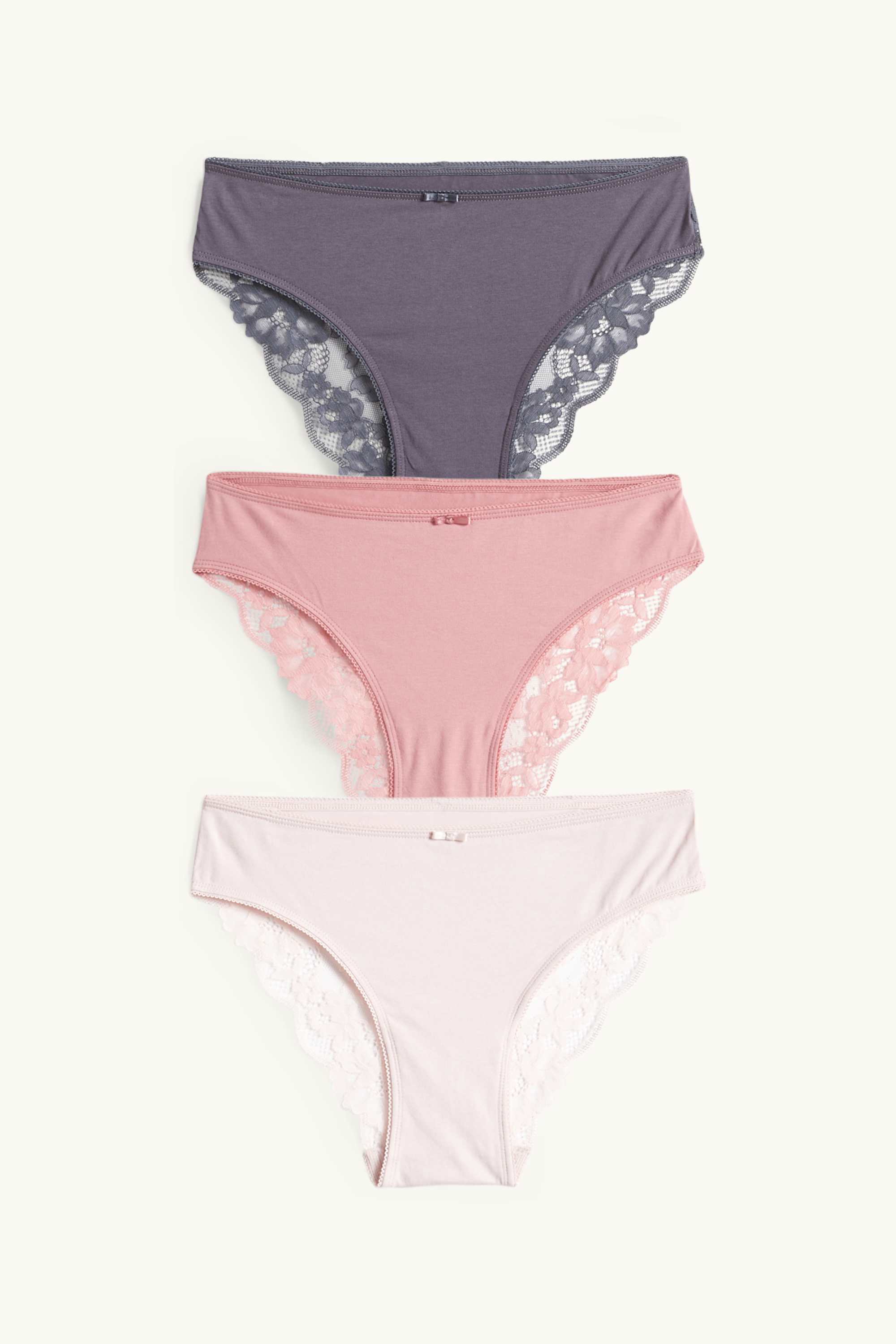 Multipack of 3 - knickers rose