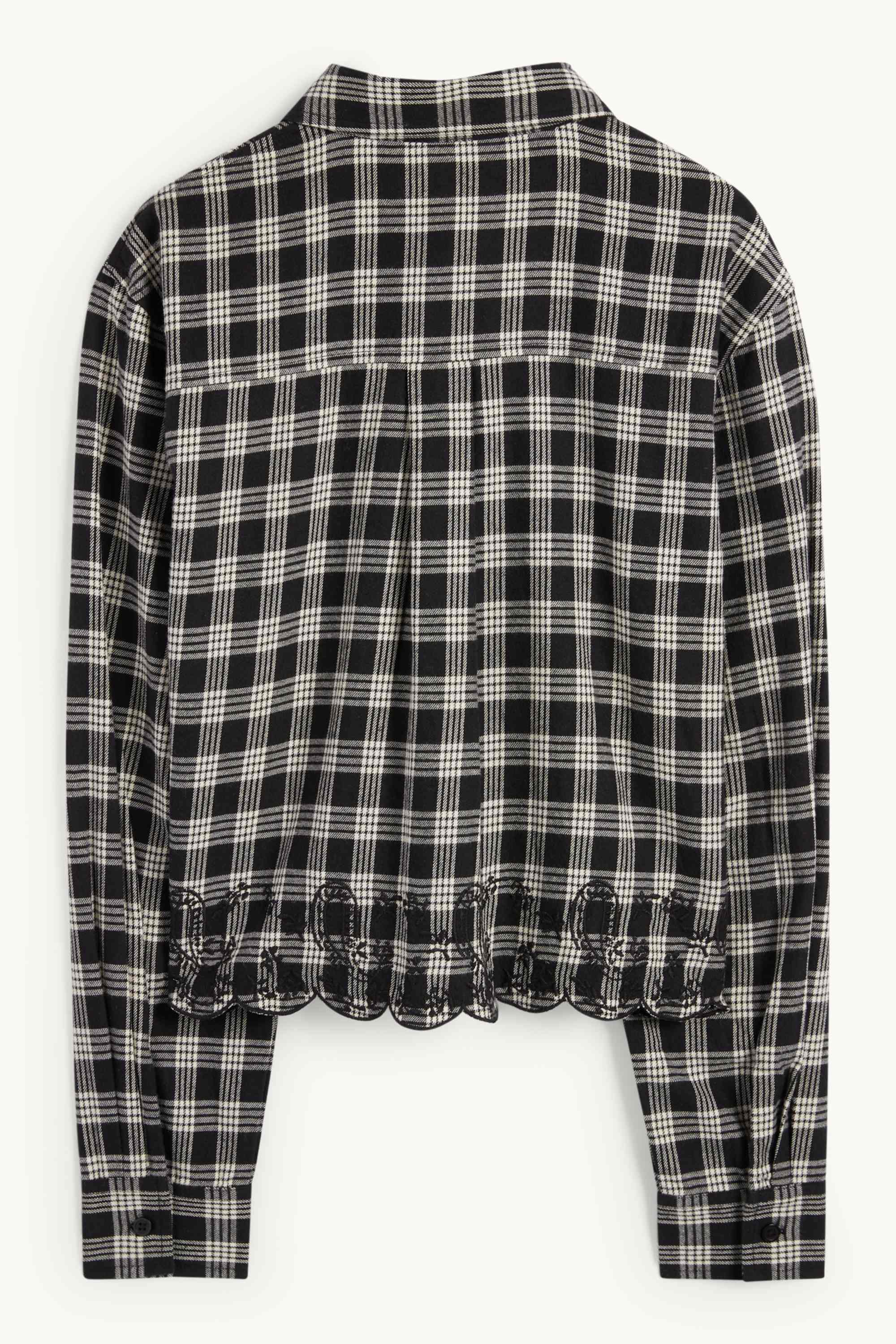 Flannel blouse - check black / white