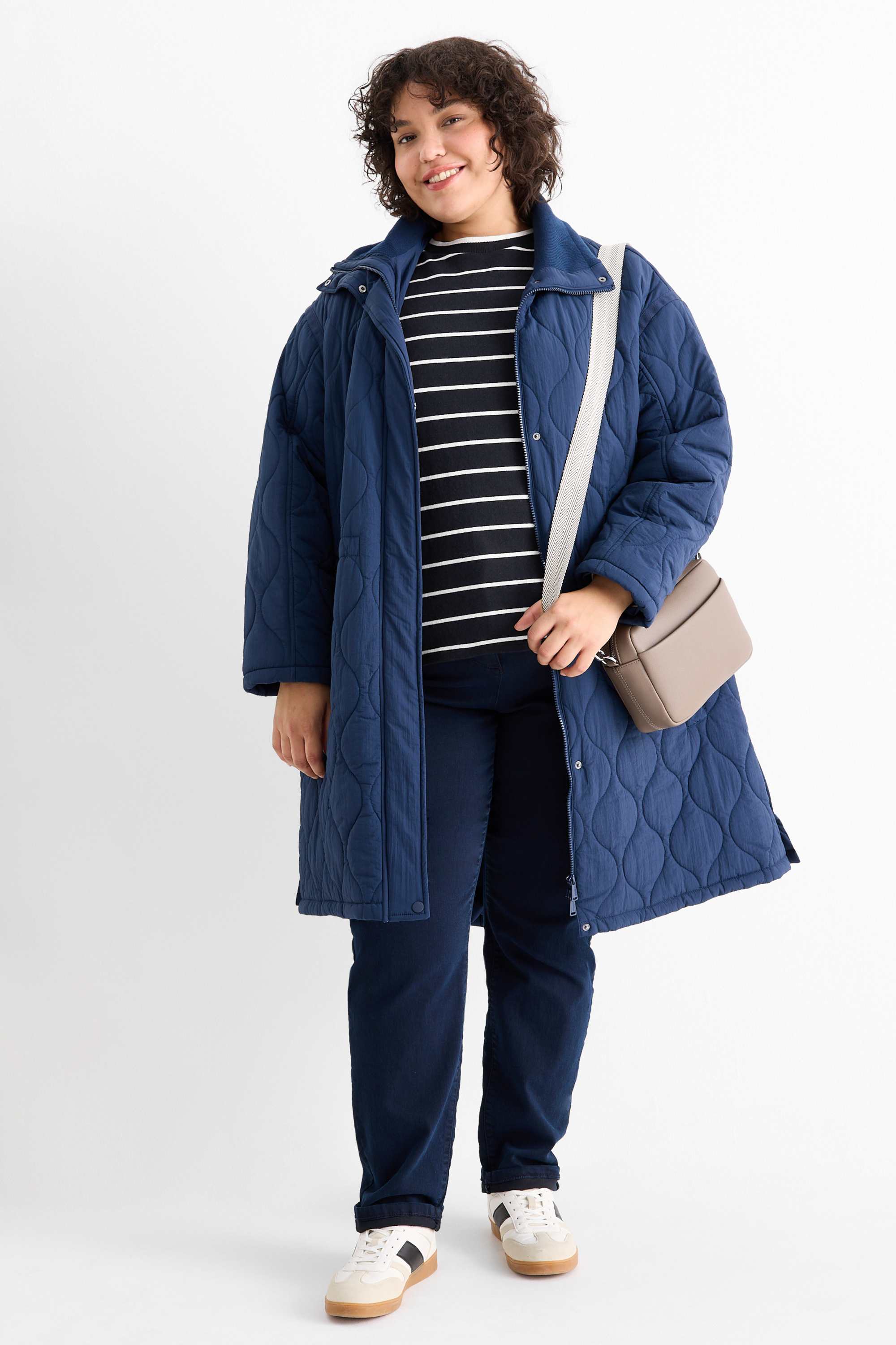 Jumper - striped dark blue
