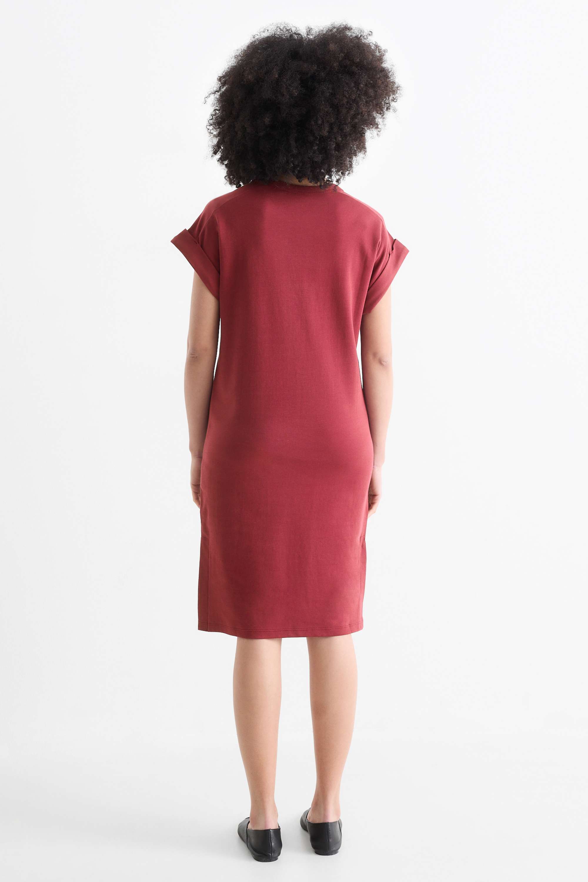 T-shirt dress dark red