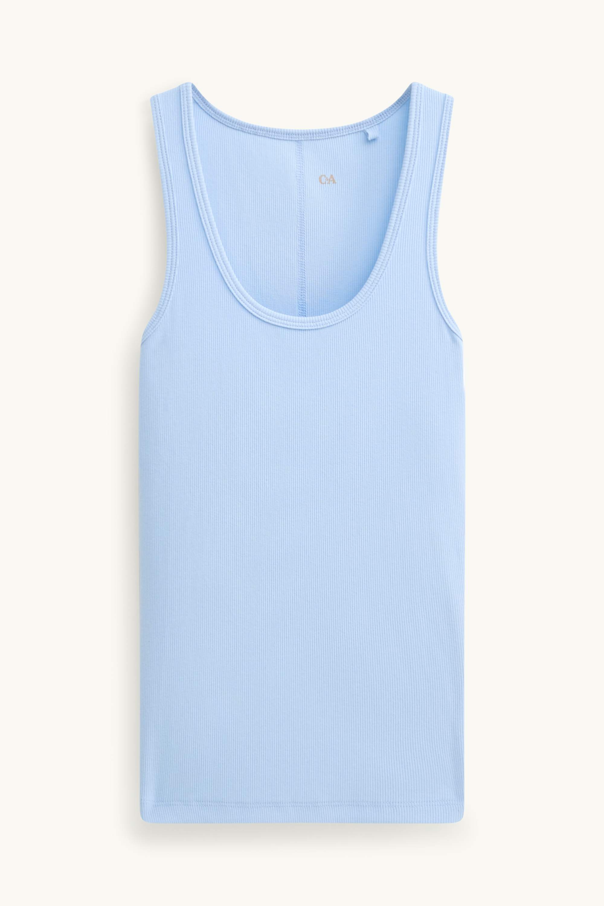 Top - ribbed light blue