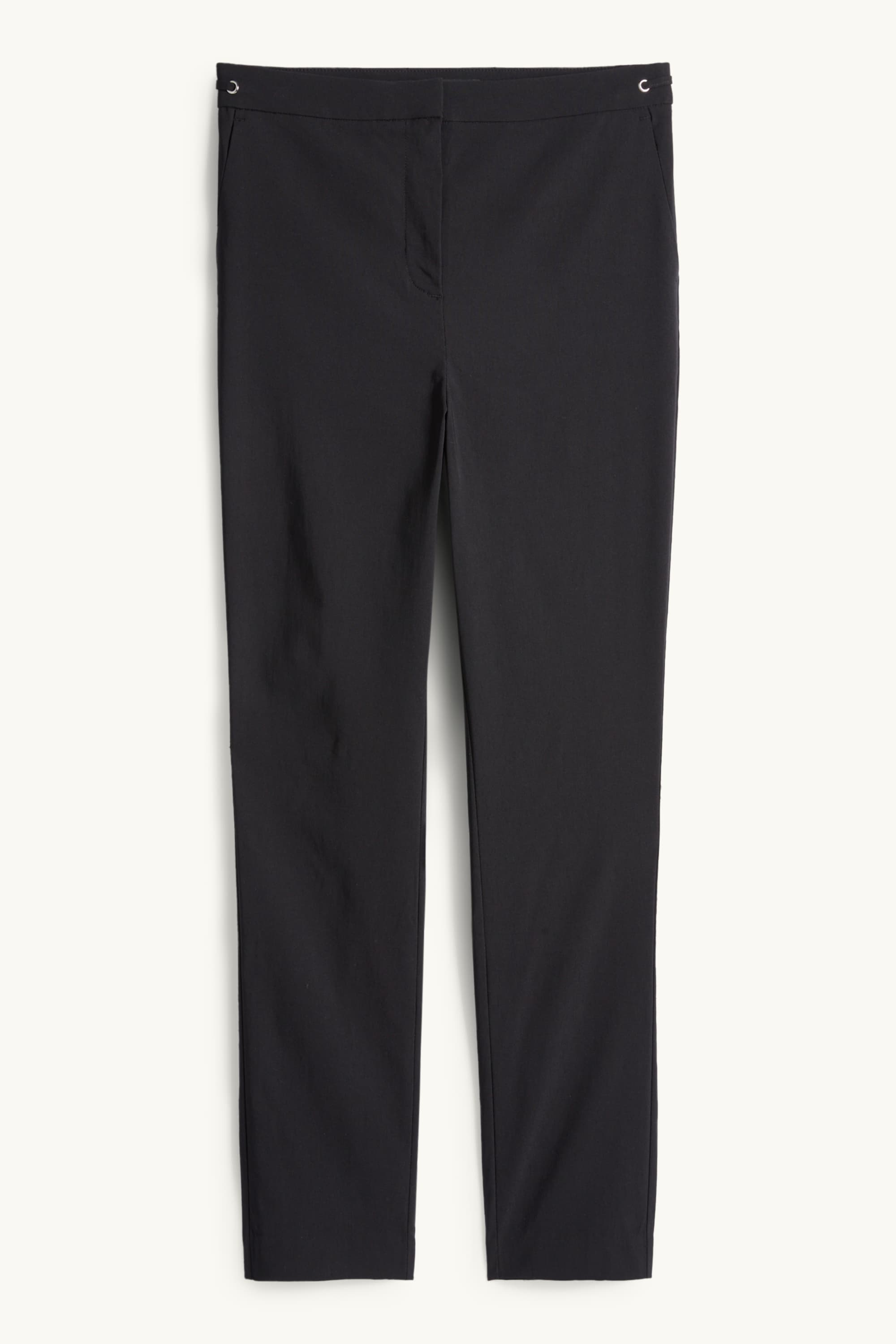 Cloth trousers - mid-rise waist - tapered fit black