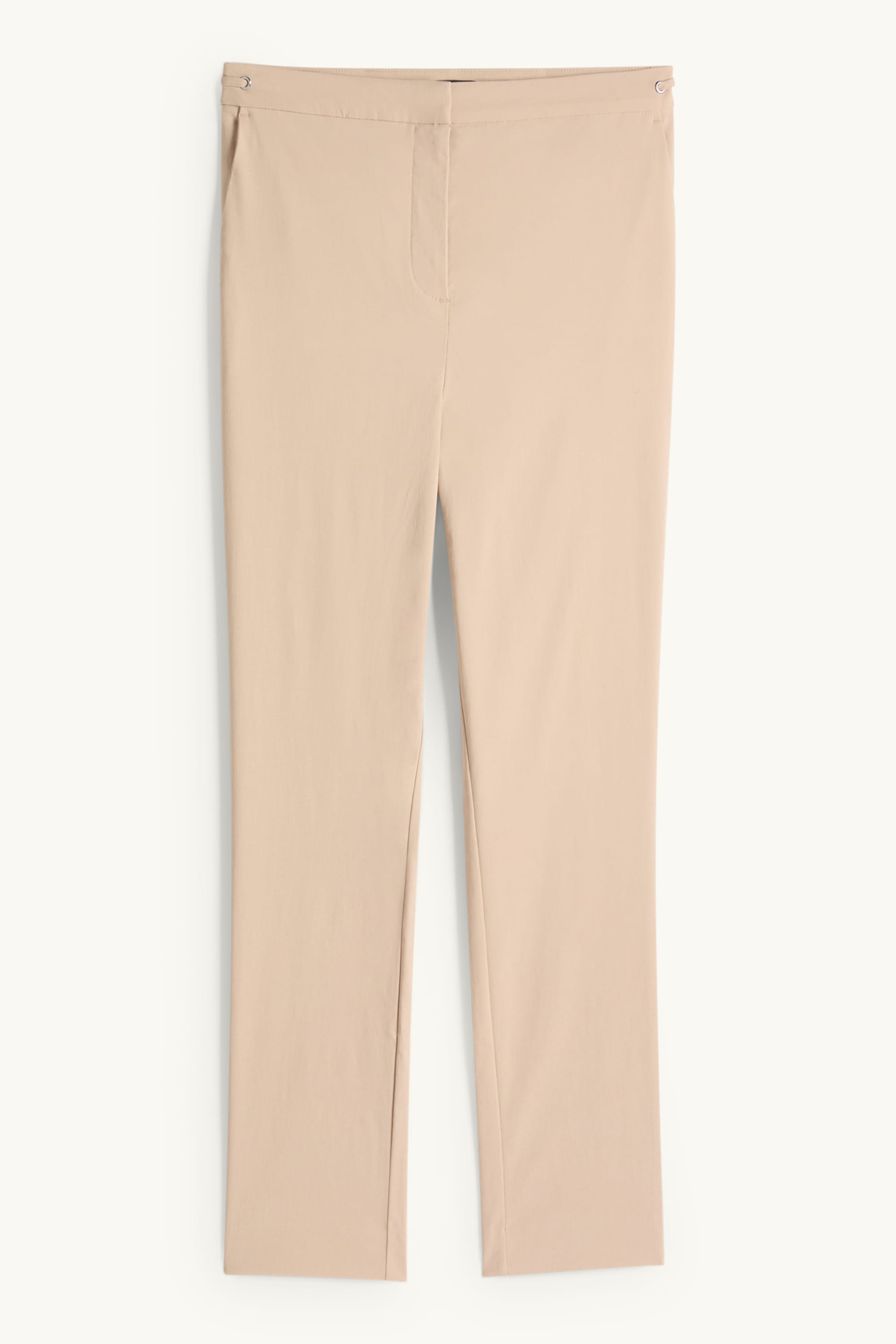 Cloth trousers - mid-rise waist - tapered fit beige