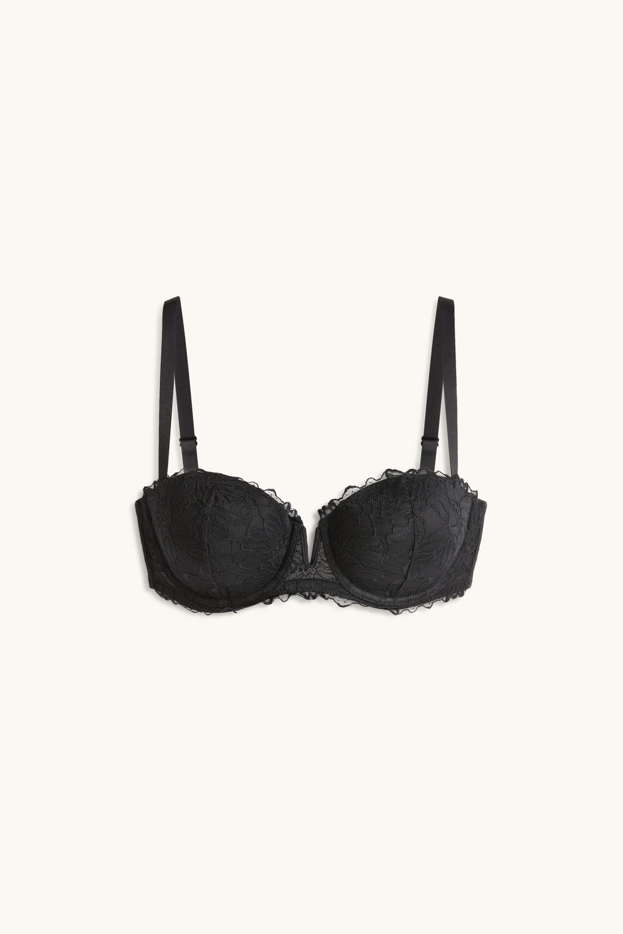 Underwire bra - BALCONETTE - padded black