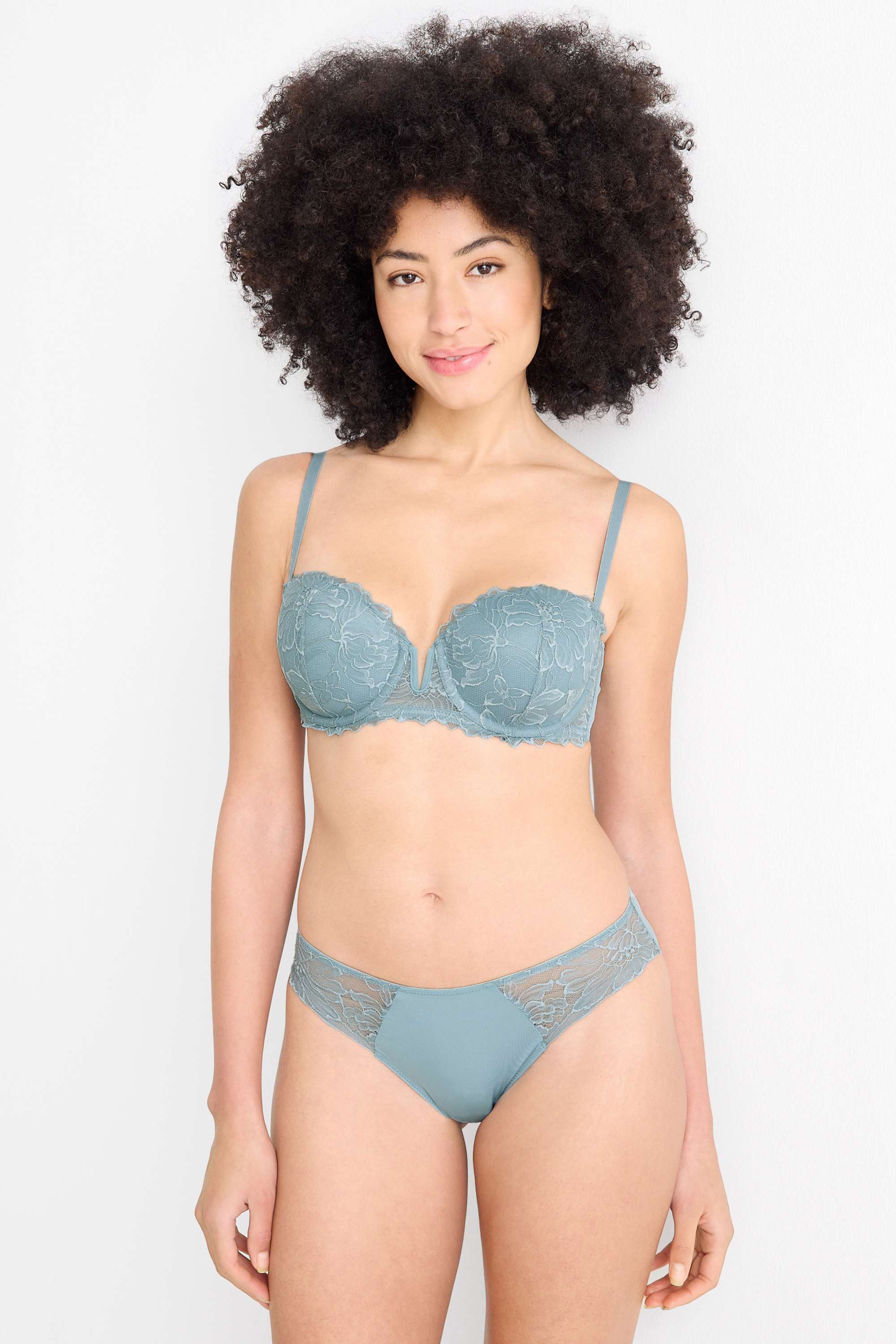 Underwire bra - BALCONETTE - padded dark turquoise