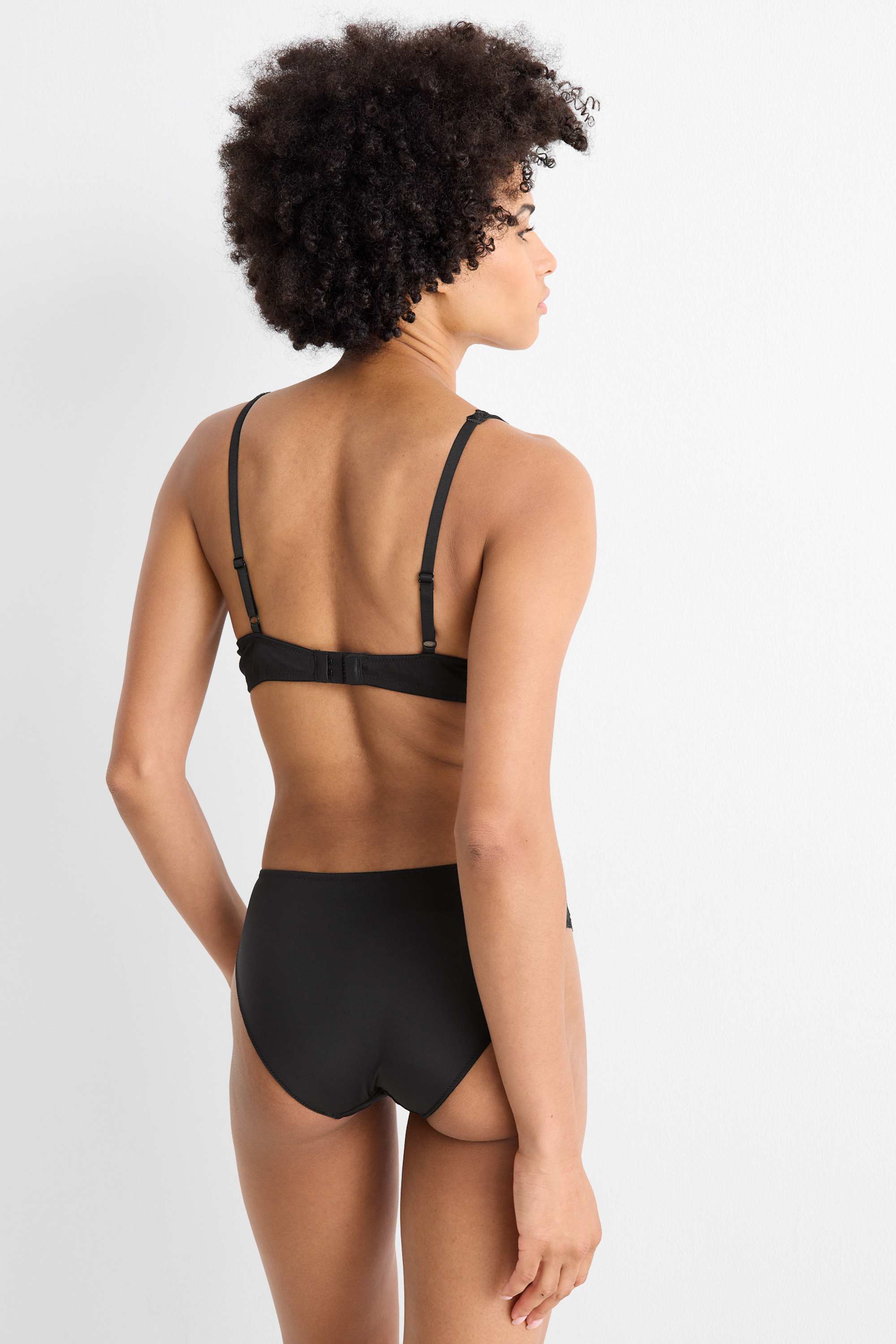 Underwire bra - PLUNGE - padded black