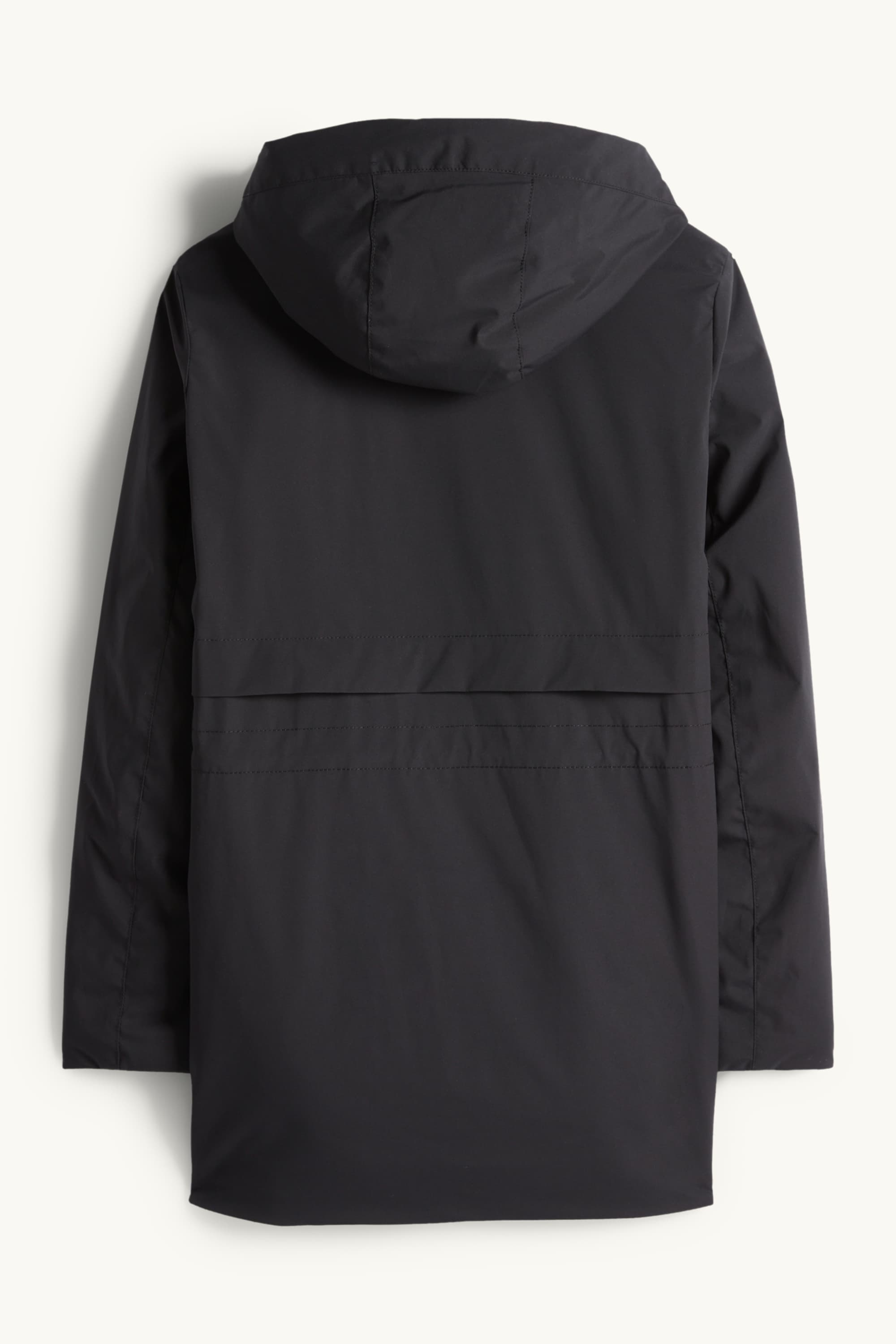 Jacket with hood - lined - water-repellent black