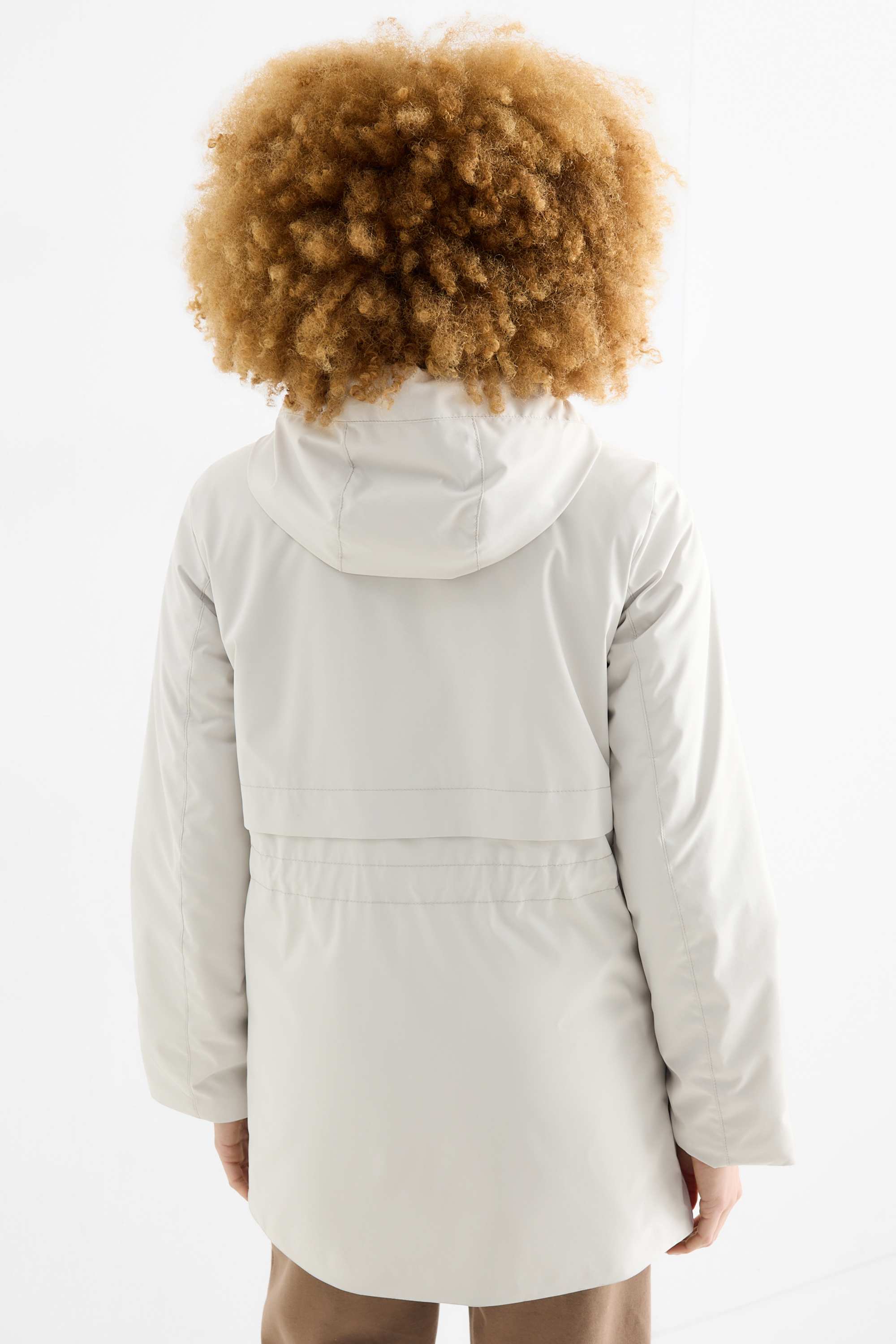 Jacket with hood - lined - water-repellent snow white