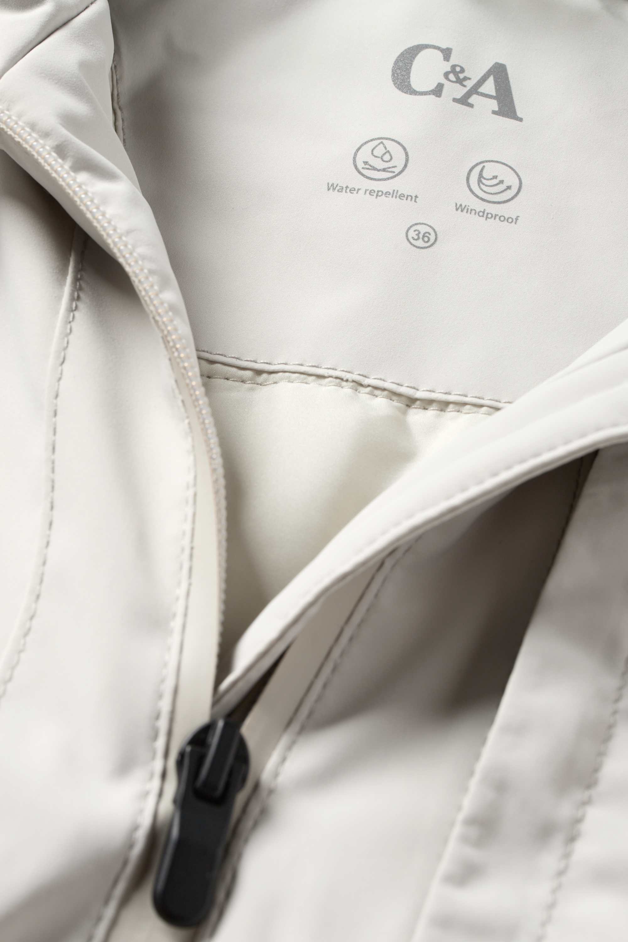 Jacket with hood - lined - water-repellent snow white