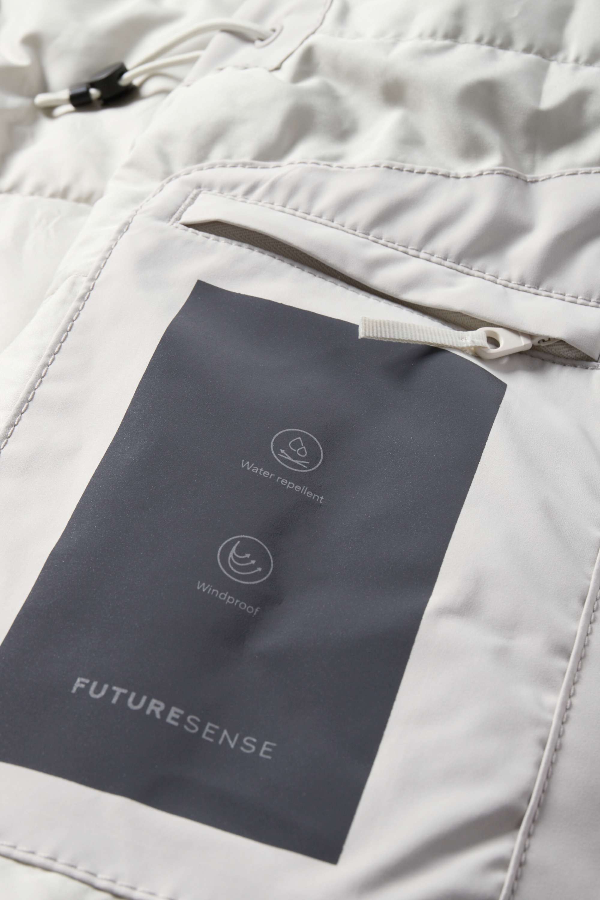 Jacket with hood - lined - water-repellent snow white