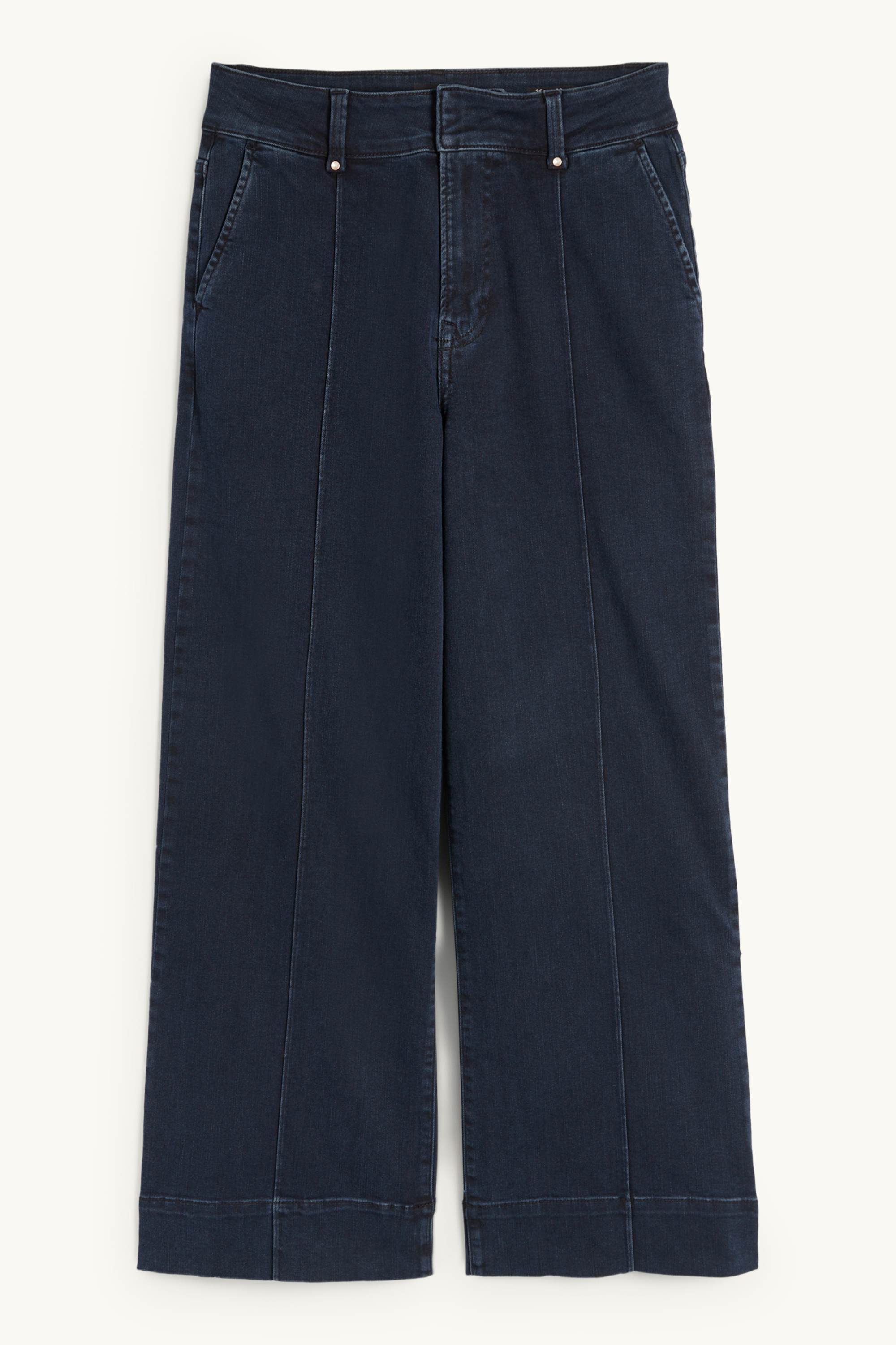 Wide leg jeans - high waist denim-dark blue
