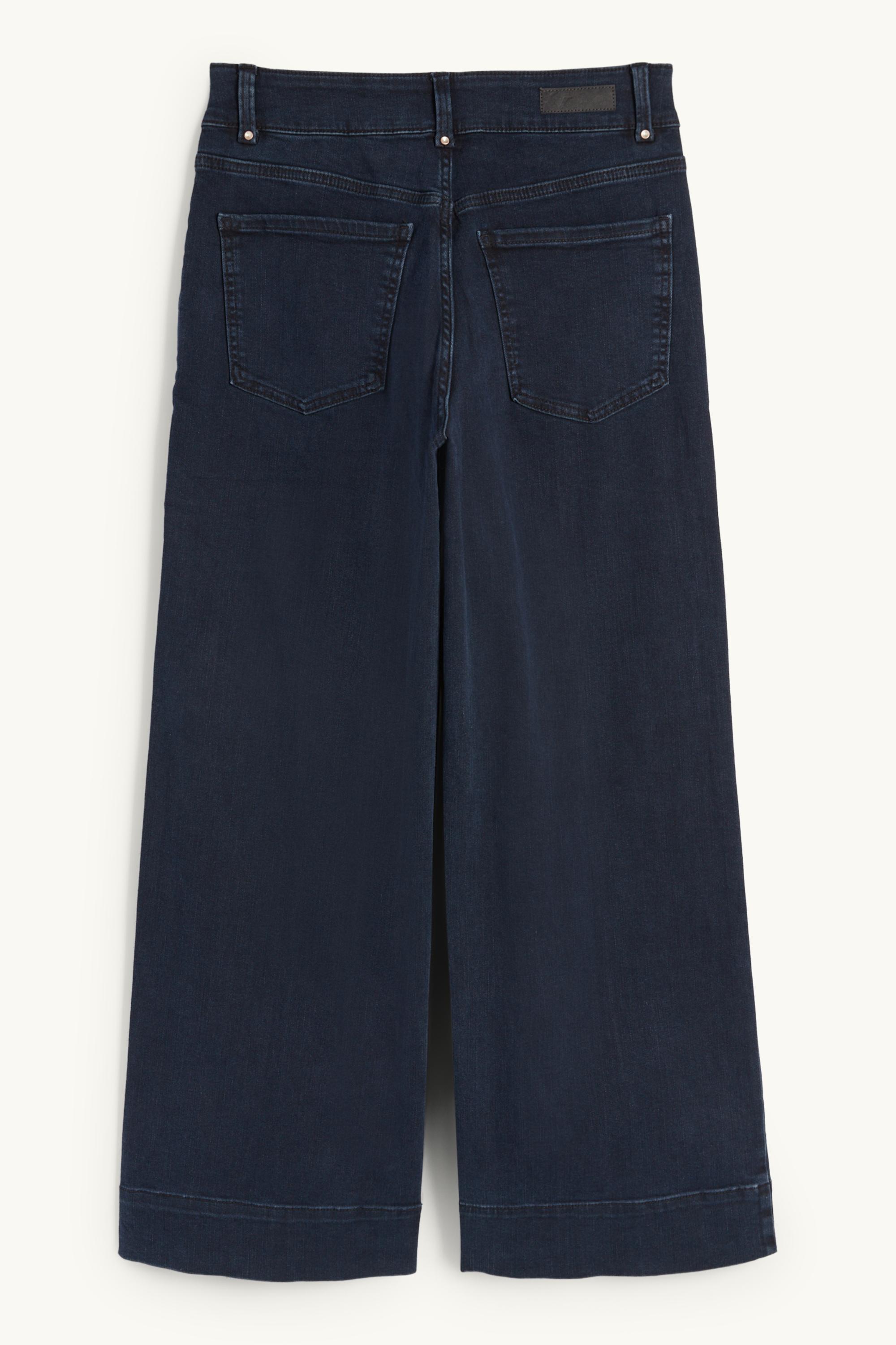 Wide leg jeans - high waist denim-dark blue