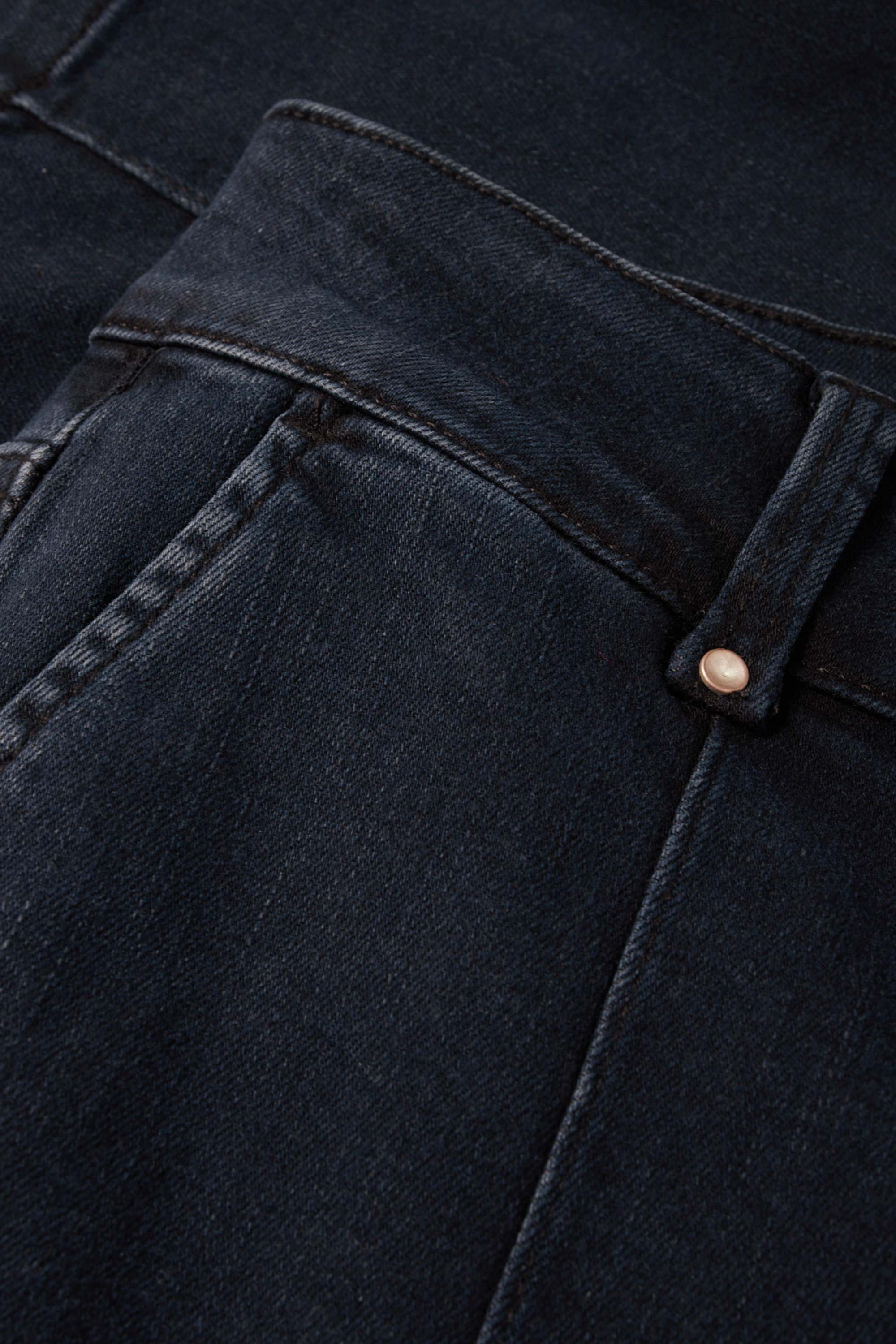 Wide leg jeans - high waist denim-dark blue