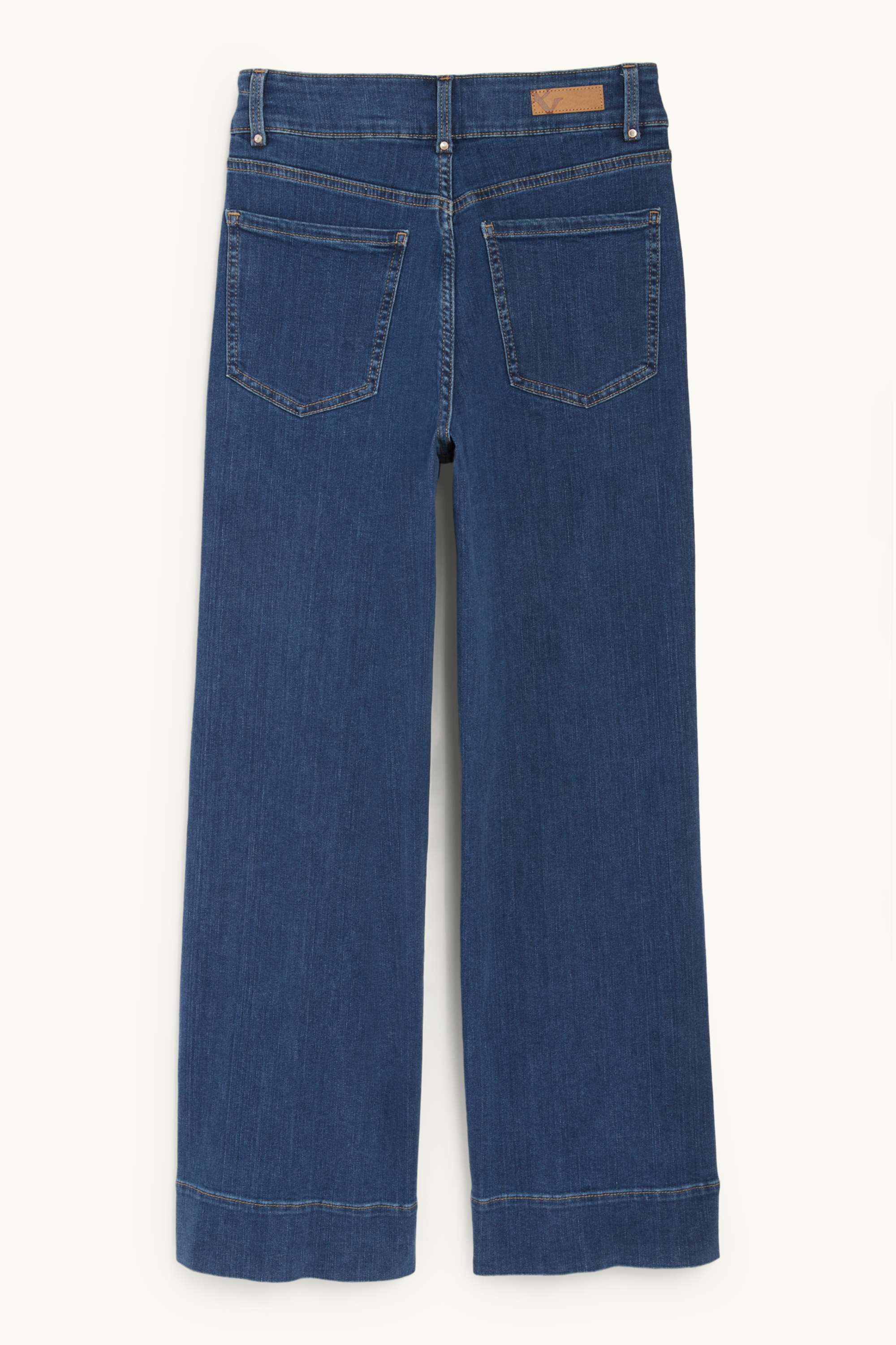 Wide leg jeans - high waist blue denim