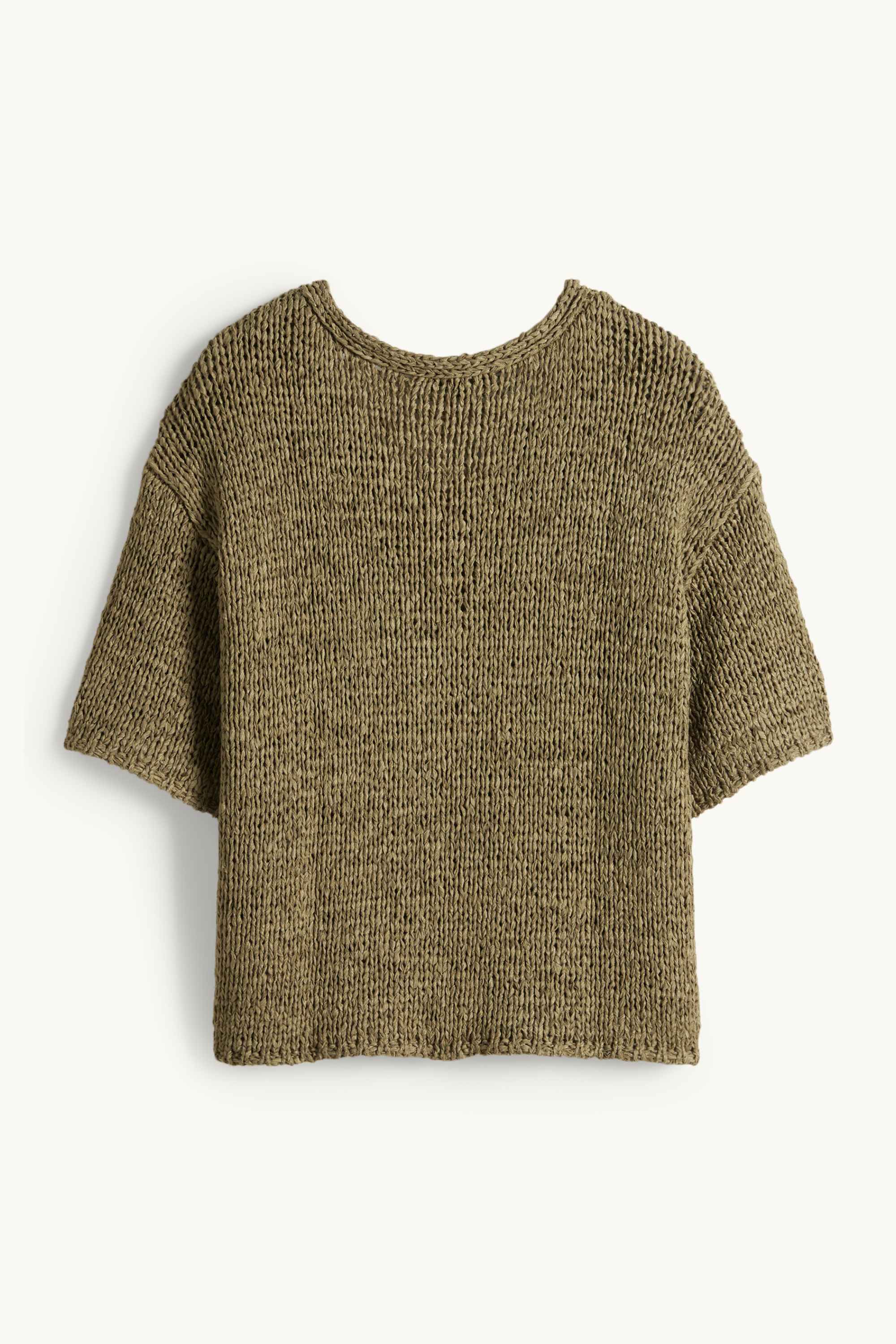 Knitted jumper - short sleeve dark green